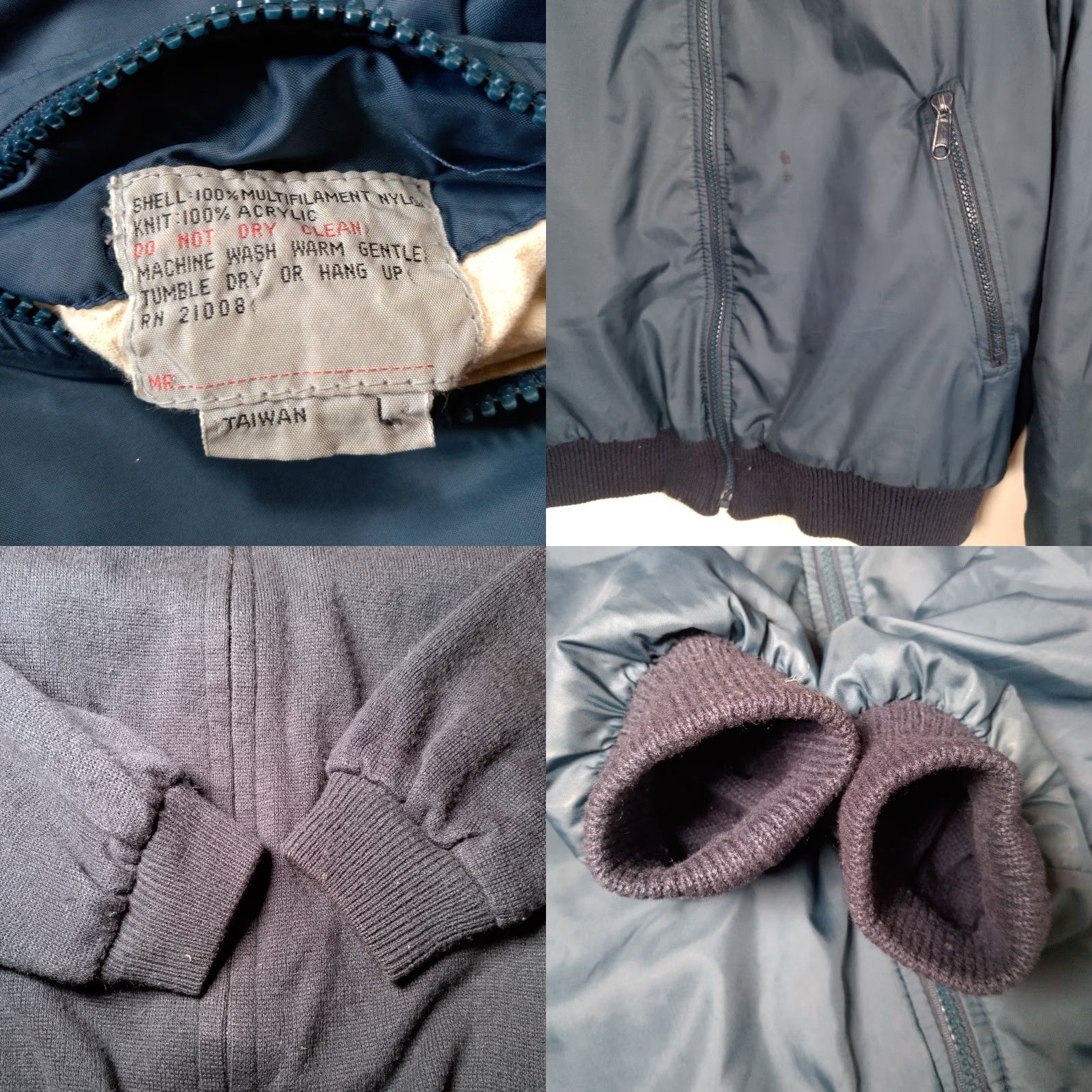 VINTAGE Izod Lacoste Reversible Sweater Jacket Men L Blue Grandpa