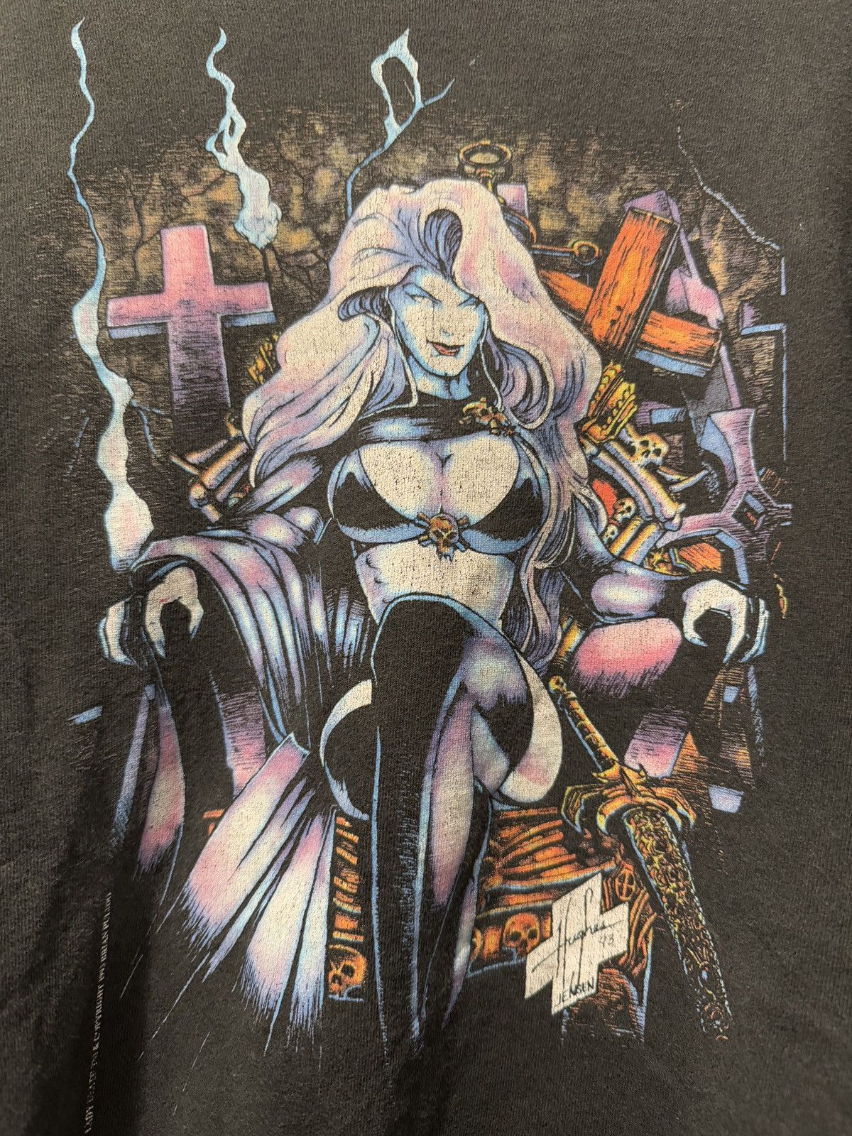 Fruit Of The Loom × Marvel Comics × Vintage *RARE* 1993 90s SINGLE STITCH COMICS CHAOS! LADY DEATH Size US XL / EU 56 / 4 - 3 Thumbnail