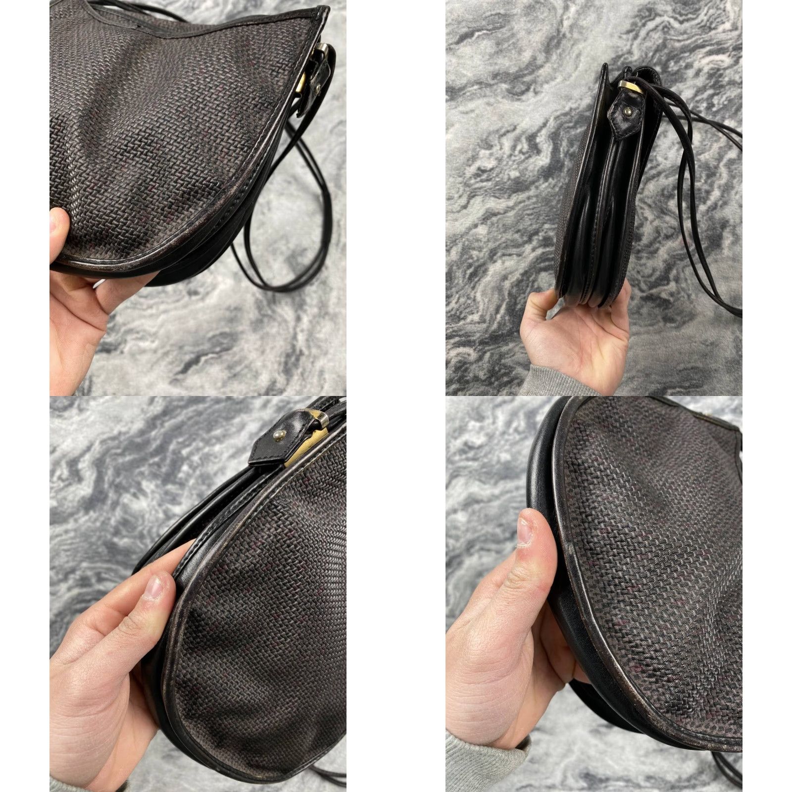 Yves Saint Laurent Yves Saint Laurent YSL Shoulder Bag Metal Logo Women Black Small Leather Gold-Plated Hardware Size ONE SIZE - 8 Thumbnail