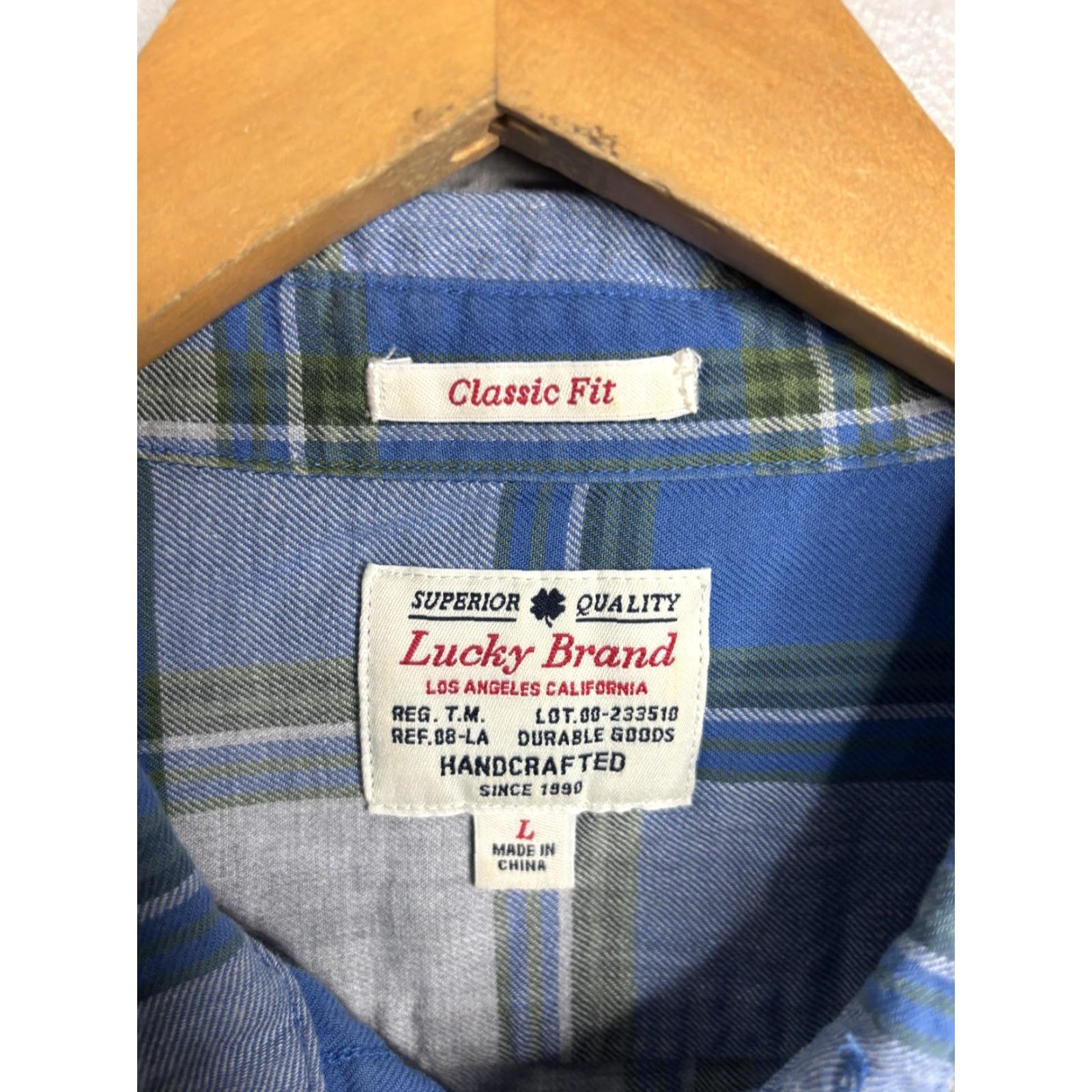 Lucky Brand Lucky Brand Shirt Mens Large Blue Green Plaid Classic Fit Button Front Casual Size US L / EU 52-54 / 3 - 3 Thumbnail