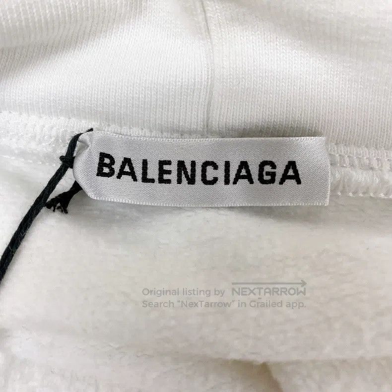 Balenciaga Balenciaga White Letter Logo Hooded Sweatshirt Size US M / EU 48-50 / 2 - 7 Thumbnail