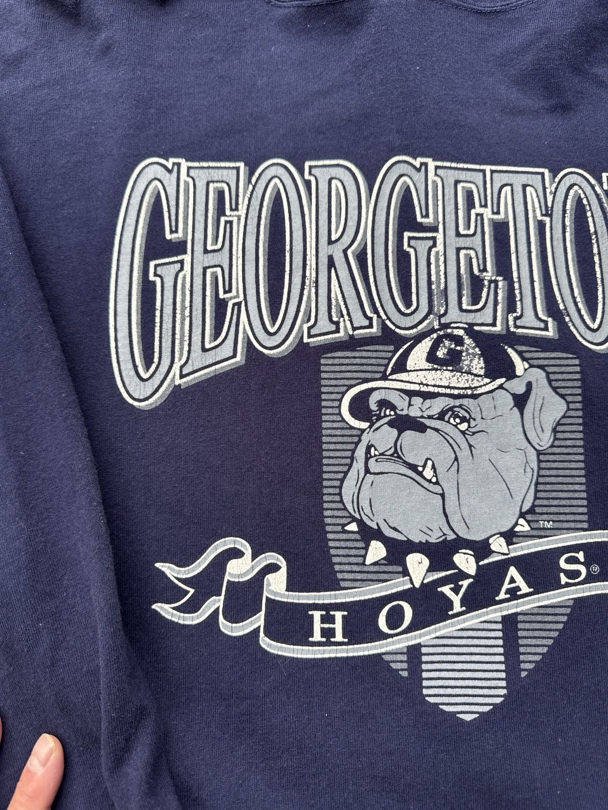 Vintage Vintage Georgetown Hoyas Lightweight Hoodie Made In USA Size US L / EU 52-54 / 3 - 2 Thumbnail