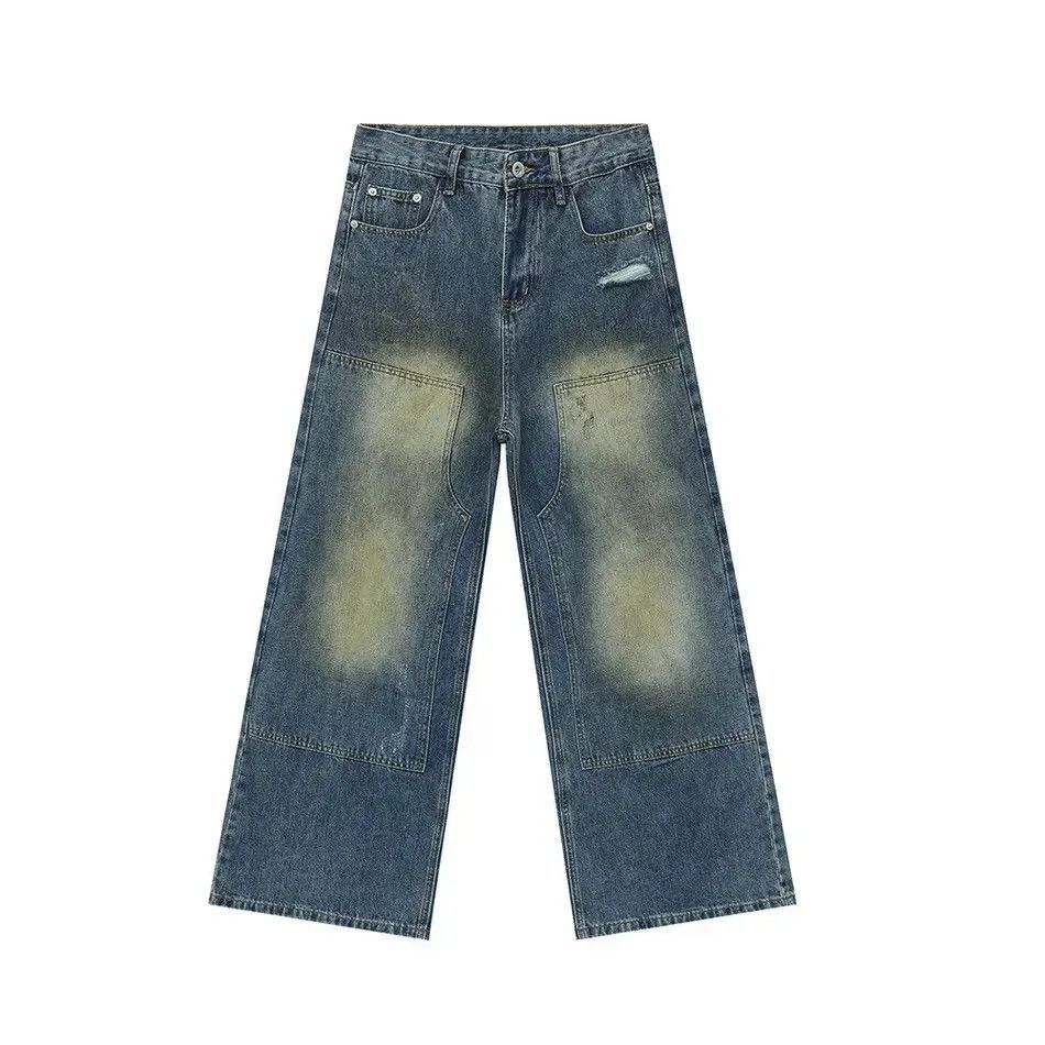 Japanese Brand Retro loose patchwork ripped jeans Size US 32 / EU 48 - 5 Thumbnail