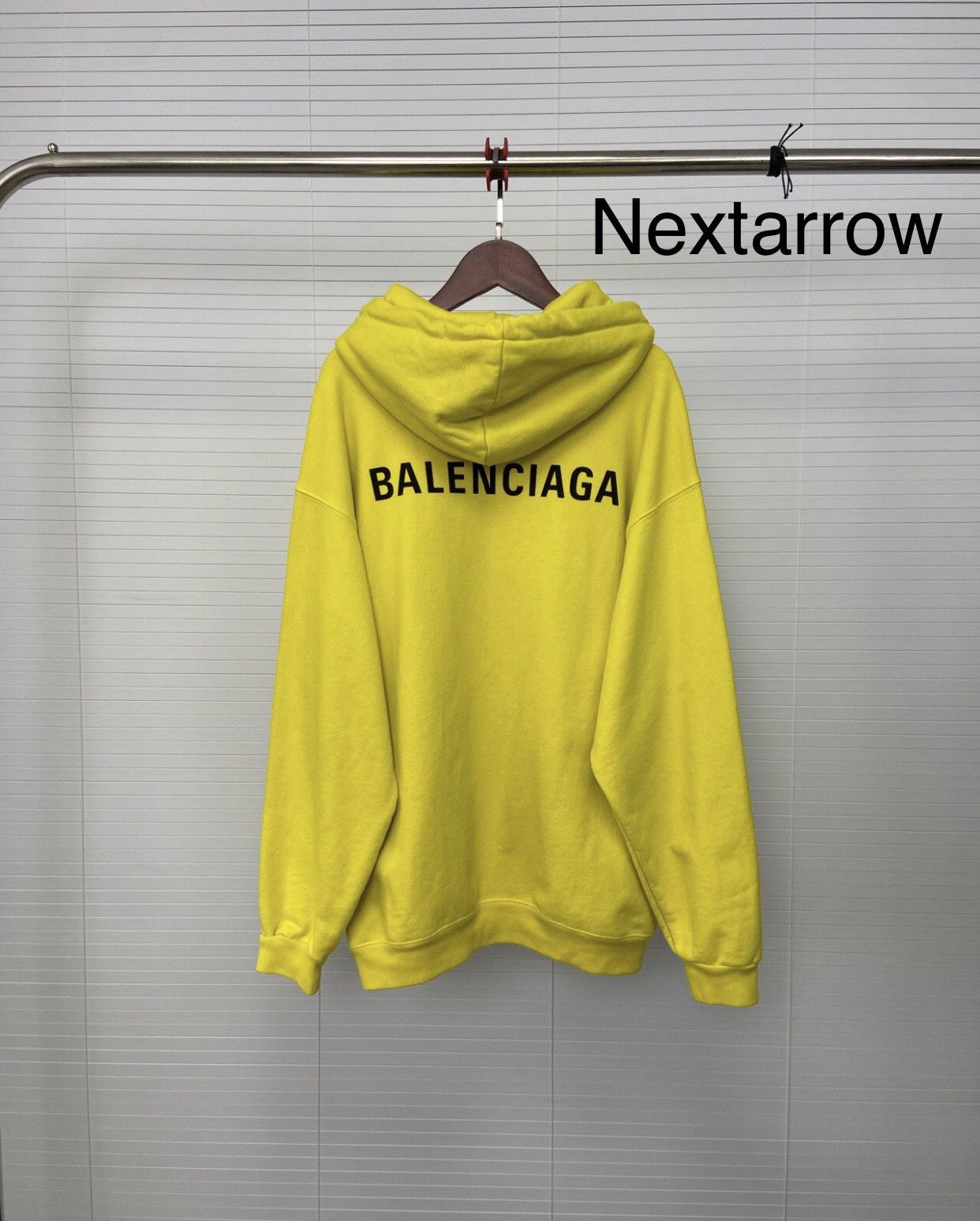 Balenciaga Balenciaga front and back logo letters yellow hoodie hooded Size US S / EU 44-46 / 1 - 1 Thumbnail