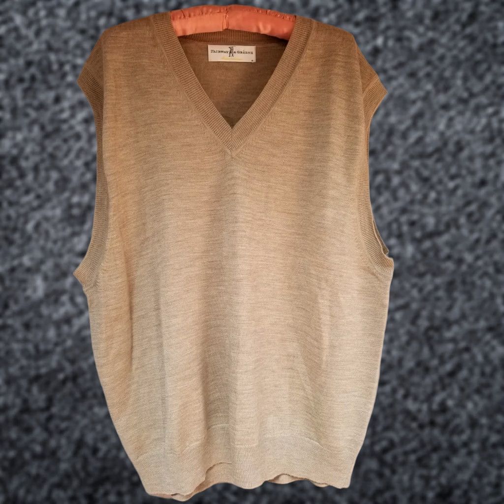 Vintage VINTAGE? Fairway & Greene Womens Golf Vest Sweater L Knit Wool Green Brown V-Neckline Sleeveless Pullover Casual Sports 90s Golf Size L / US 10 / IT 46 - 1 Thumbnail