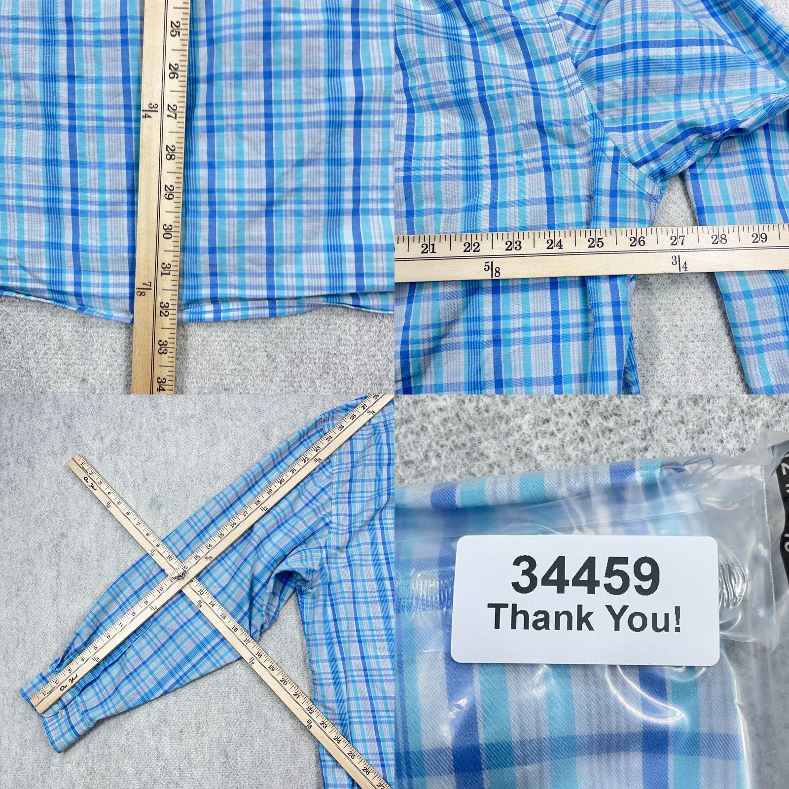 Vintage Southern Marsh Shirt Men 2XL Blue Plaid Button-Up Front Pocket Button-Down Collar Classic Preppy Everyday Wear Size 48R - 8 Thumbnail