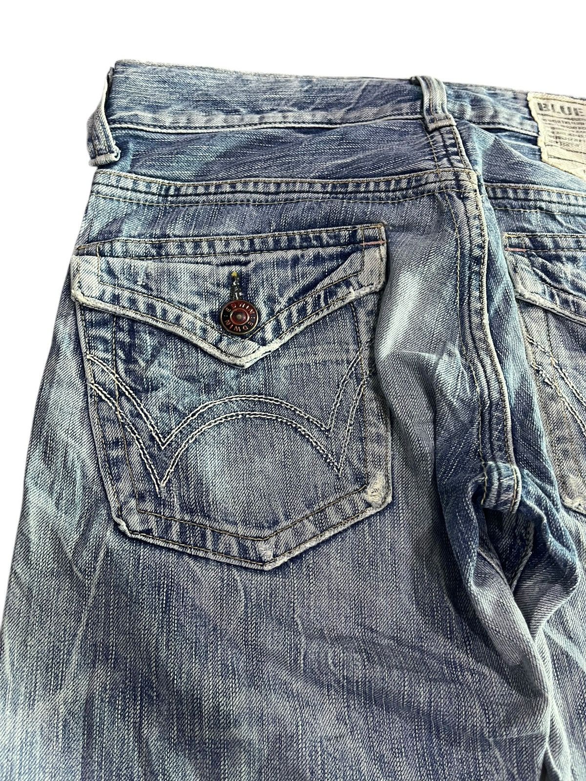 If Six Was Nine × Japanese Brand 🇯🇵 FLARE Y2K EDWIN BLUE TRIP 503 DENIM JEANS Size US 32 / EU 48 - 12 Thumbnail