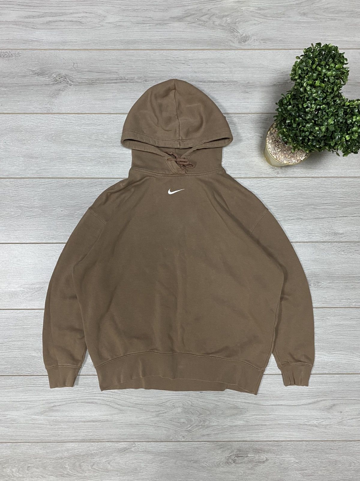 Nike Nike Brown Travis Style Center Logo Swoosh Hoodie Size US M / EU 48-50 / 2 - 1 Thumbnail