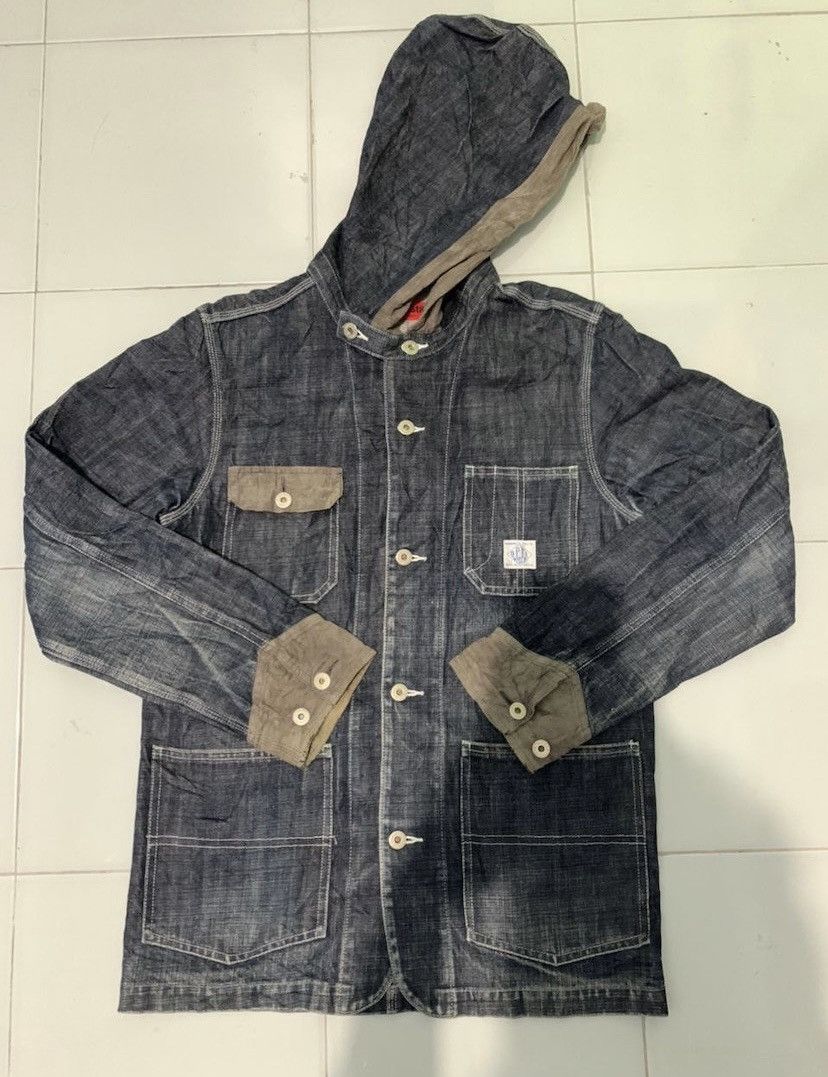 Japanese Brand × Vintage Vintage Optymystic Hooded Denim Jacket Size US M / EU 48-50 / 2 - 6 Thumbnail