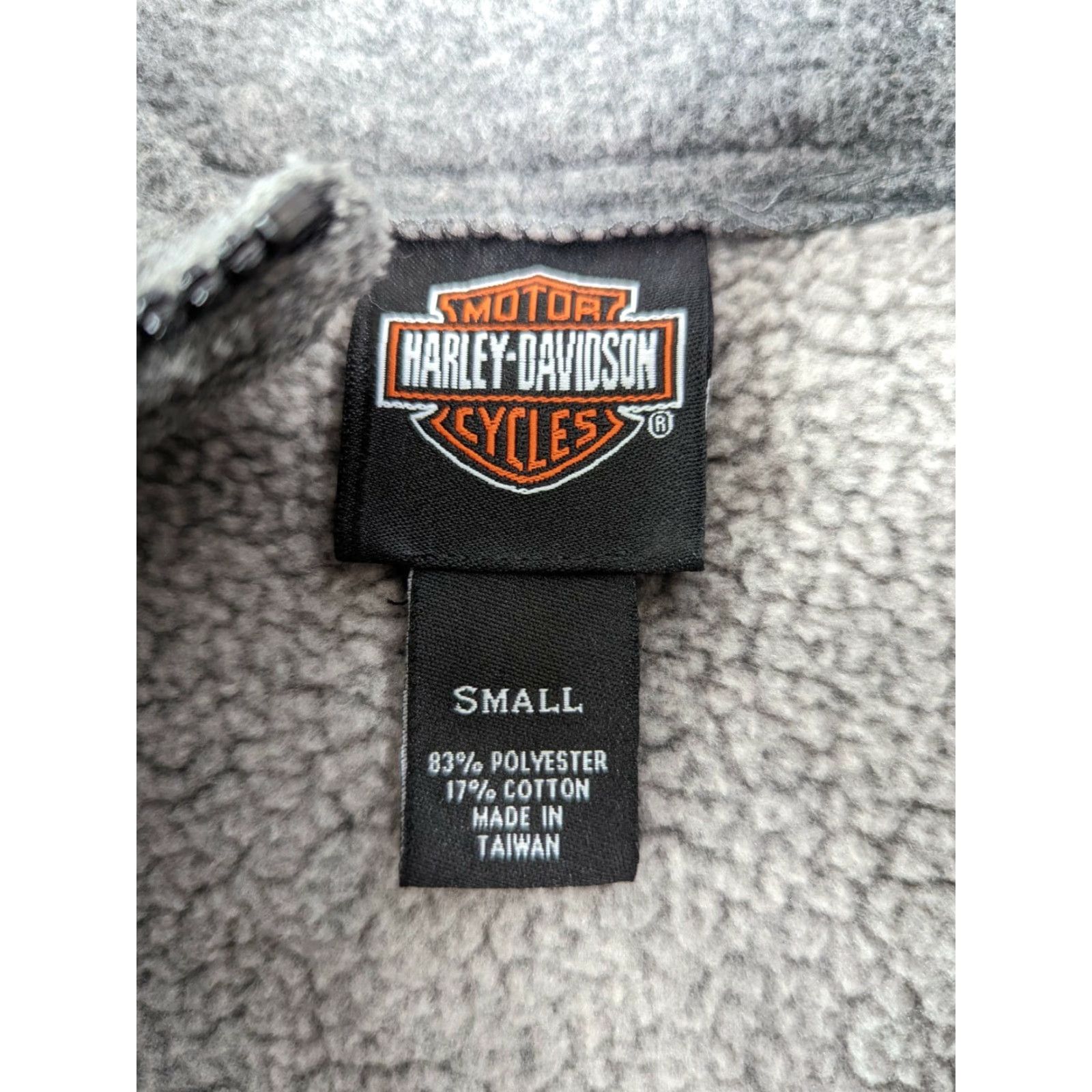Harley Davidson HARLEY-DAVIDSON MENS FLEECE PULLOVER SIZE SMALL JACKET SWEATSHIRT COAT 1/4 ZIP Gray Orange Collared 1/4 Zip Sweatshirt Mens Regular Knit Jacket Size US S / EU 44-46 / 1 - 4 Thumbnail
