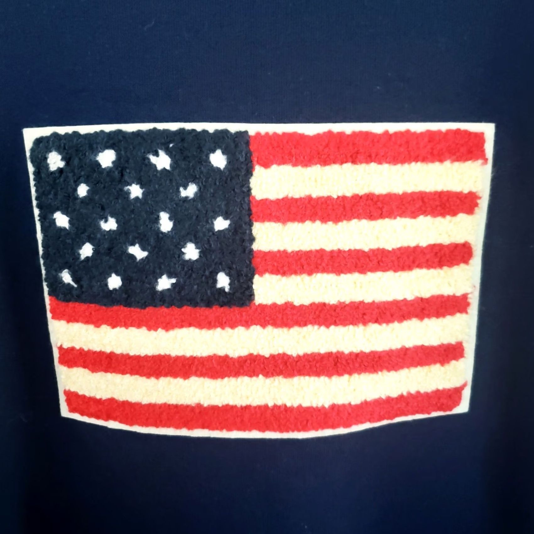 Vintage American Flag Crewneck Sweatshirt Men XL Navy Blue Embroidered Flag Logo Size US XL / EU 56 / 4 - 5 Thumbnail