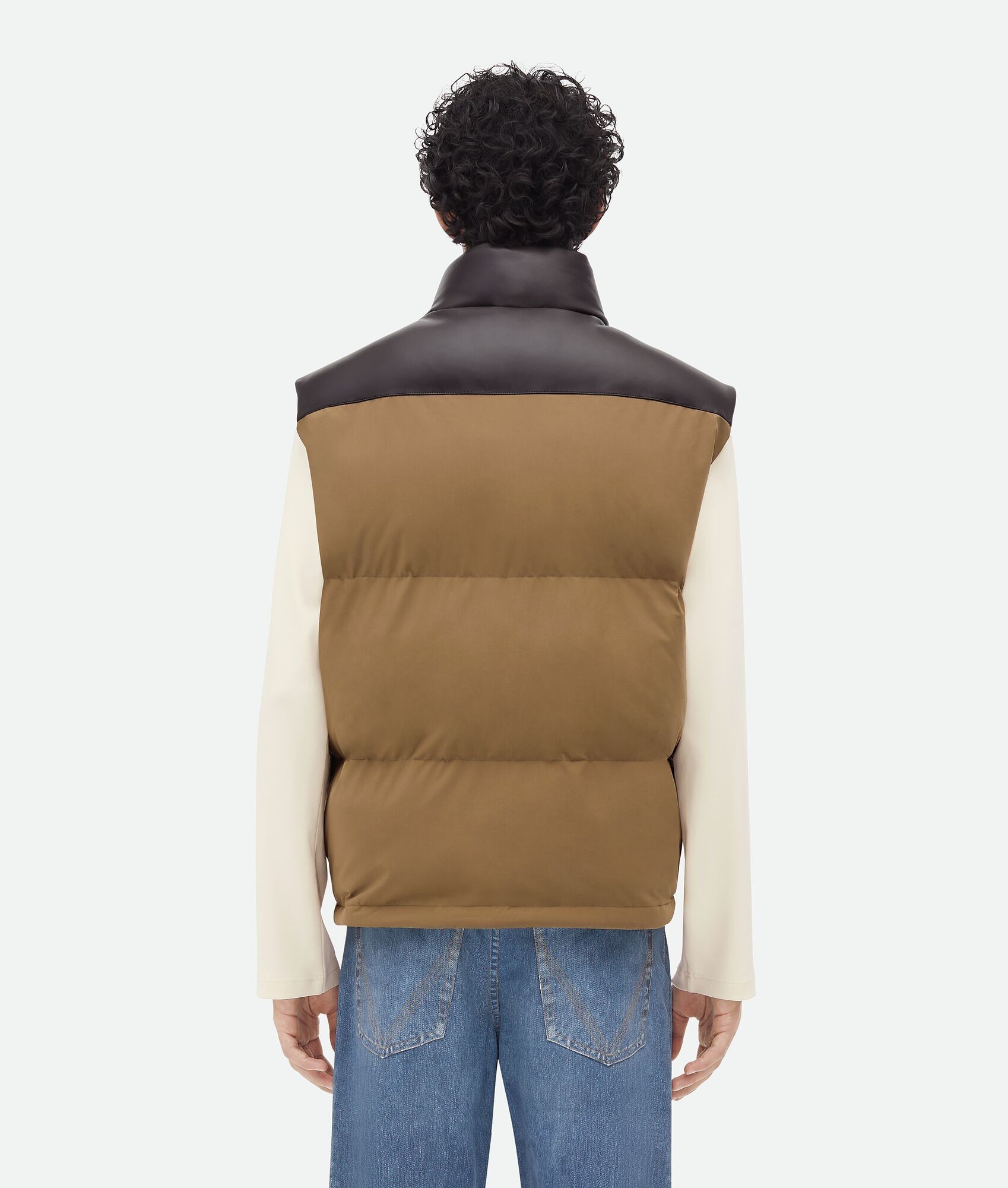 Bottega Veneta o1w1db10825 Frosted Poplin And Leather Gilet in Liana Size US XL / EU 56 / 4 - 3 Thumbnail