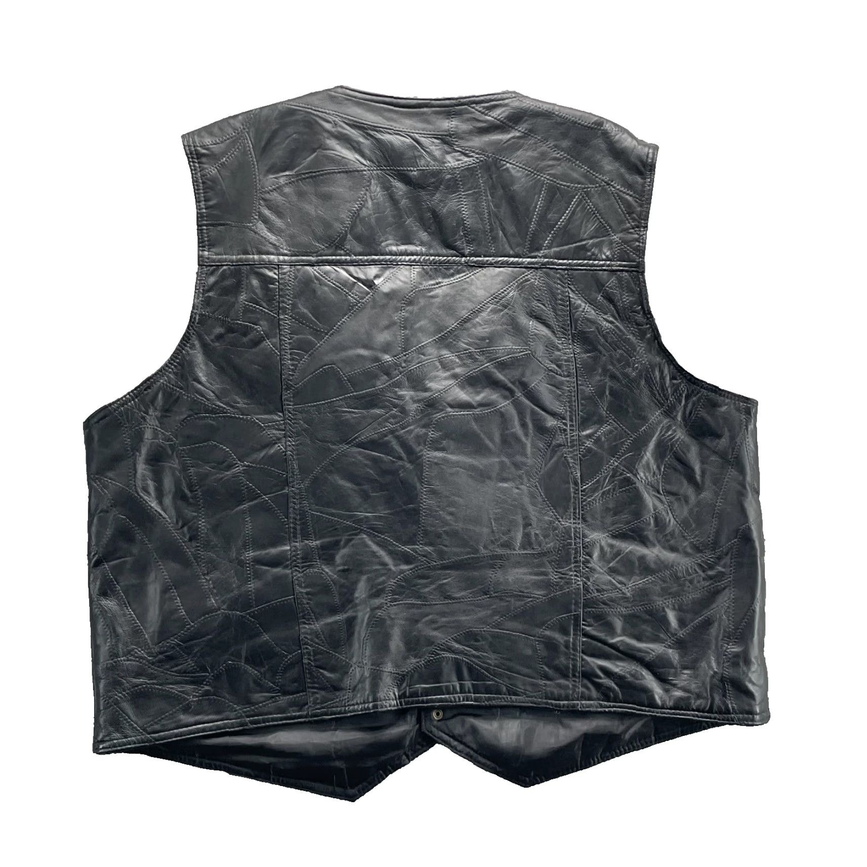 Haband VINTAGE Haband 100% Leather Vest Men 3XL Biker Motorcycle Western Cowboy Riding 90s Size US XXL / EU 58 / 5 - 2 Thumbnail
