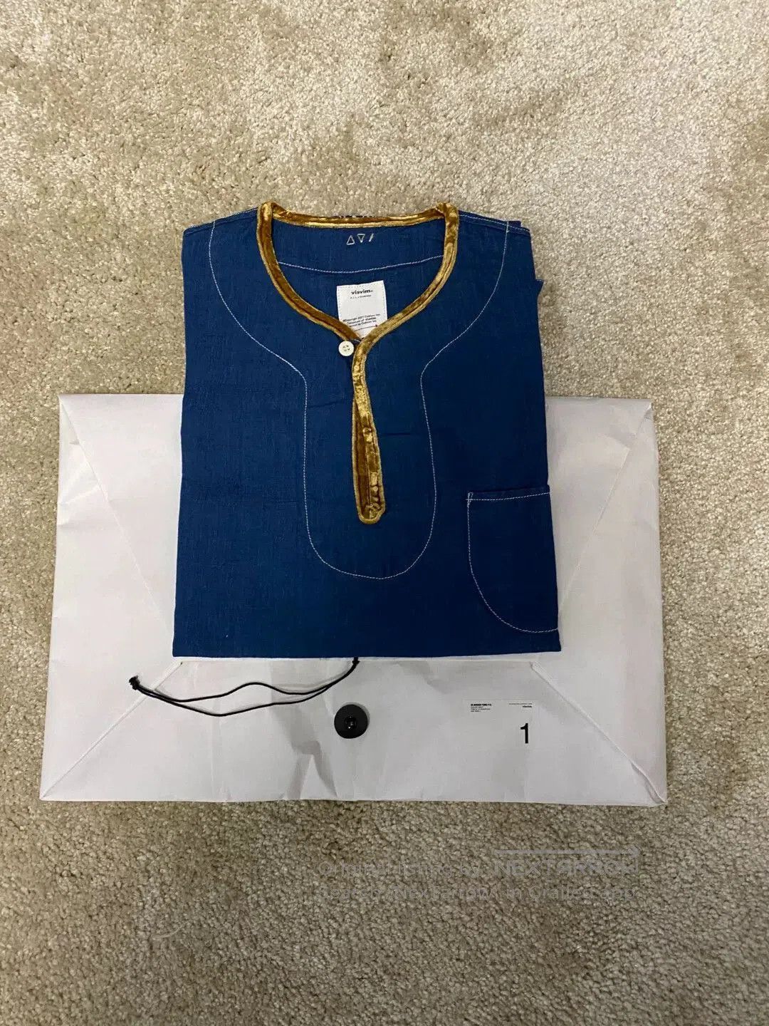 Visvim visvim 19aw border tunic shirt navy. Size US M / EU 48-50 / 2 - 2 Thumbnail