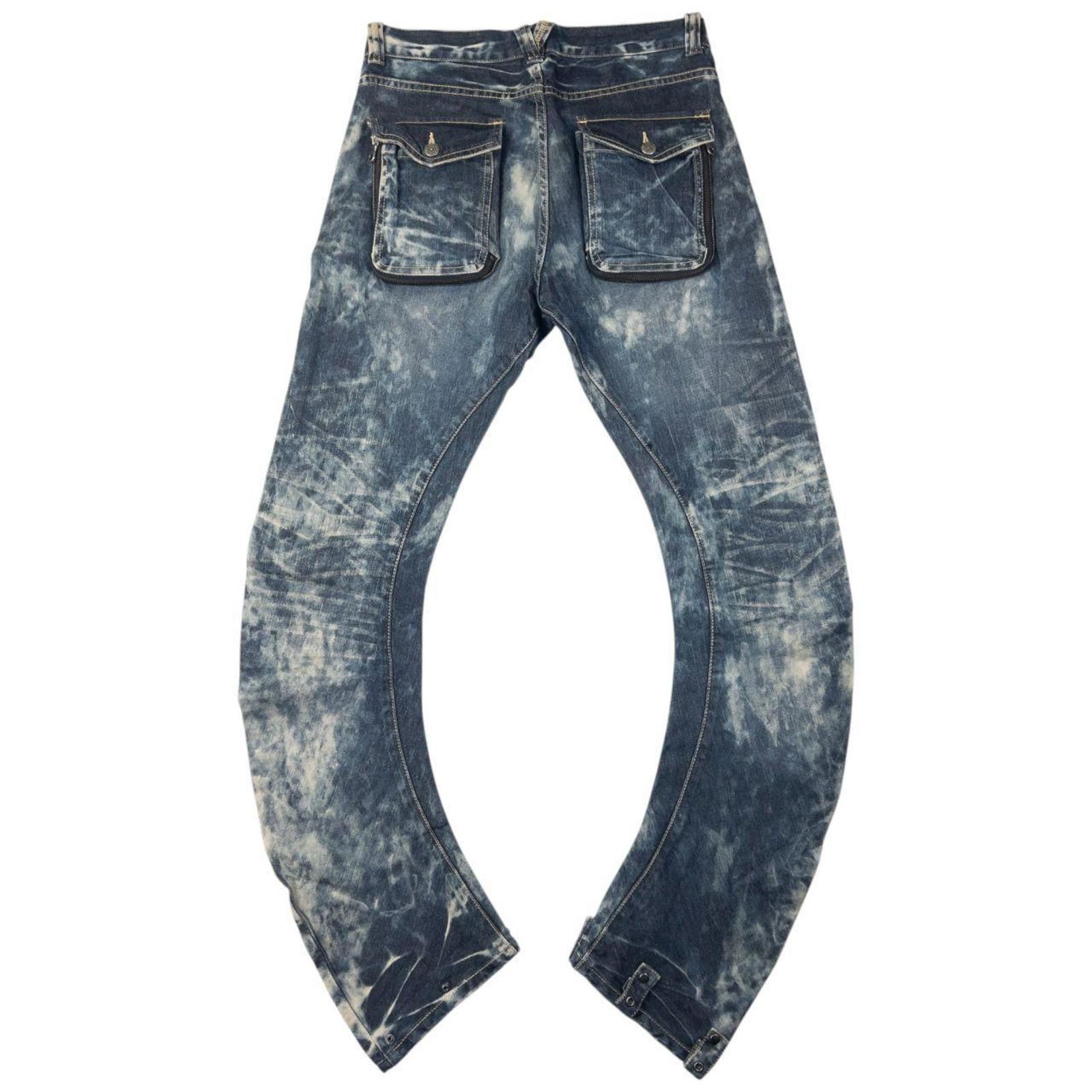 Other Vintage PPFM Curved Stacked Leg Denim Jeans Size W33 Size US 33 - 3 Thumbnail
