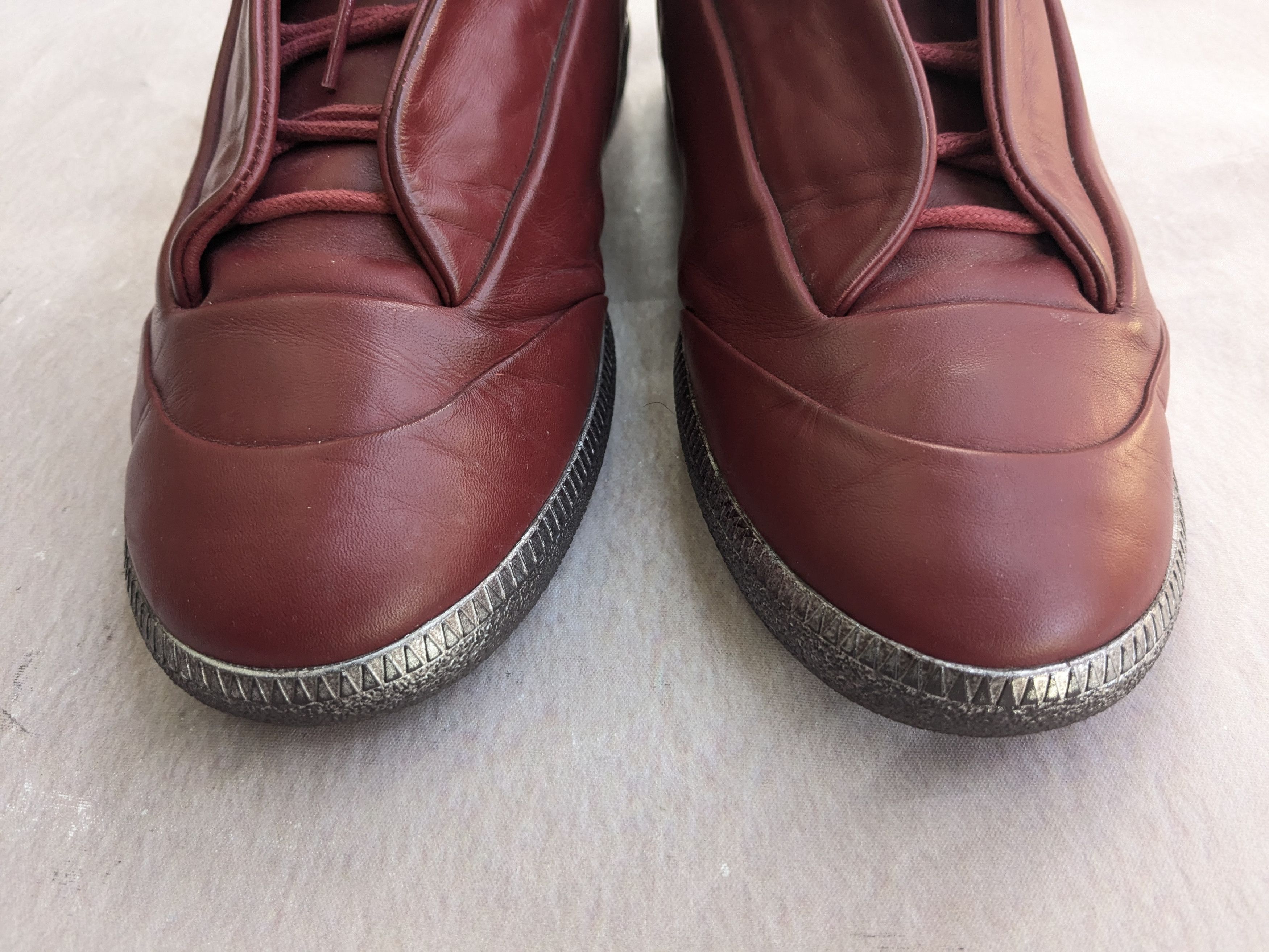 Maison Margiela Maison Margiela Future Red 12.45 Silver Leather High Tops Size US 12 / EU 45 - 2 Thumbnail