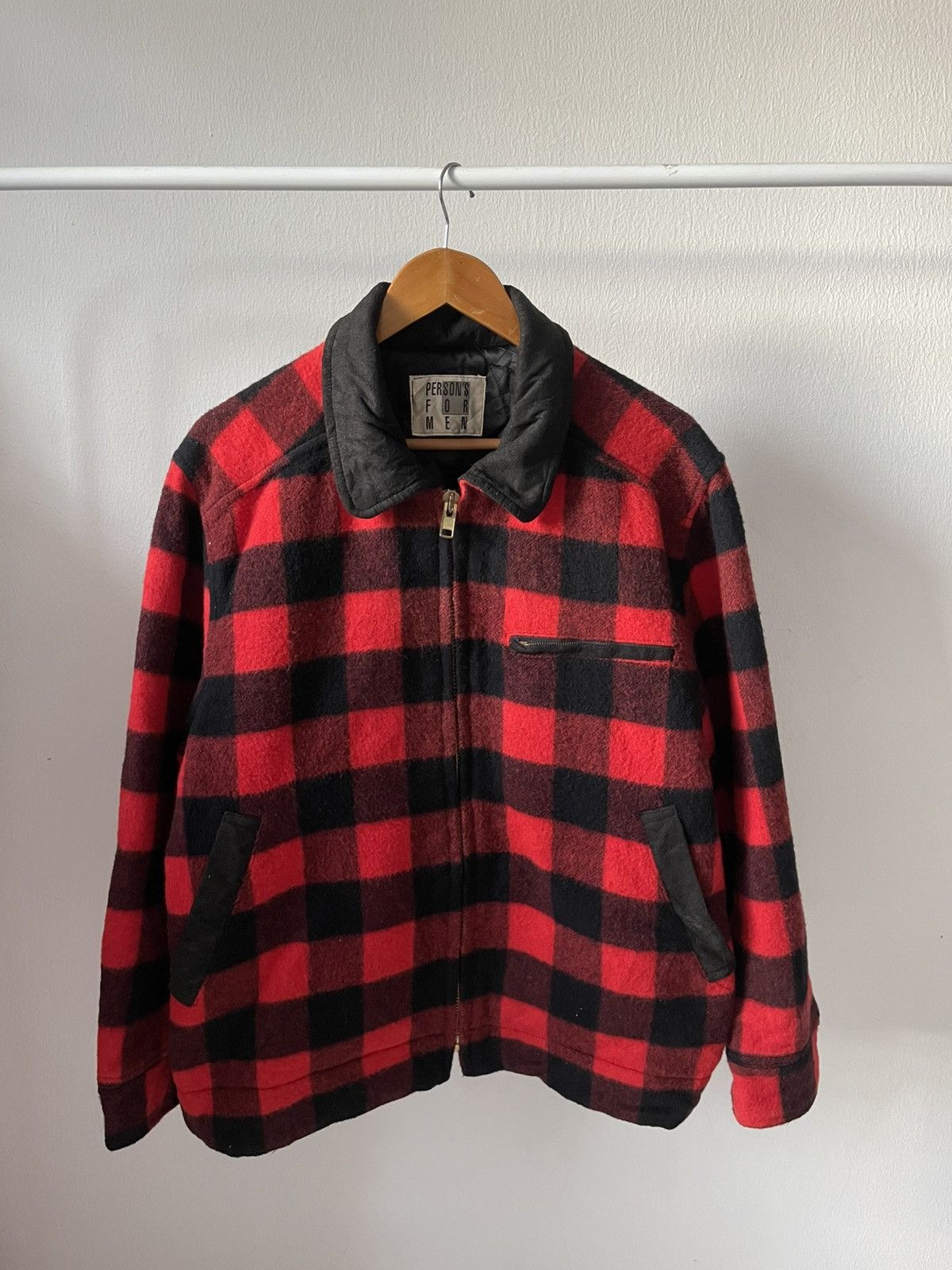 PERSON'S 80s Persons For Men Plaid Wool Destroit Style Jacket Size US L / EU 52-54 / 3 - 8 Thumbnail