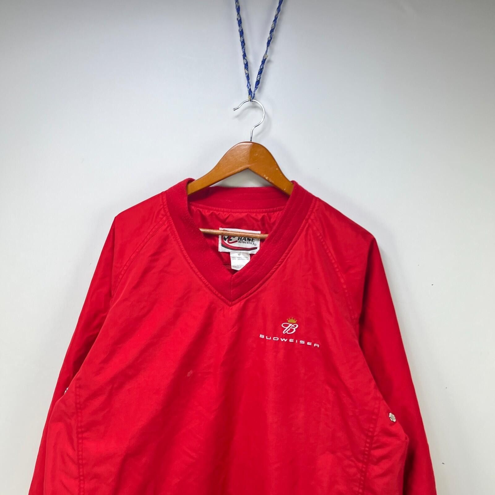 Budweiser Vintage NASCAR Budweiser Pullover Windbreaker Jacket Medium Size ONE SIZE - 2 Thumbnail