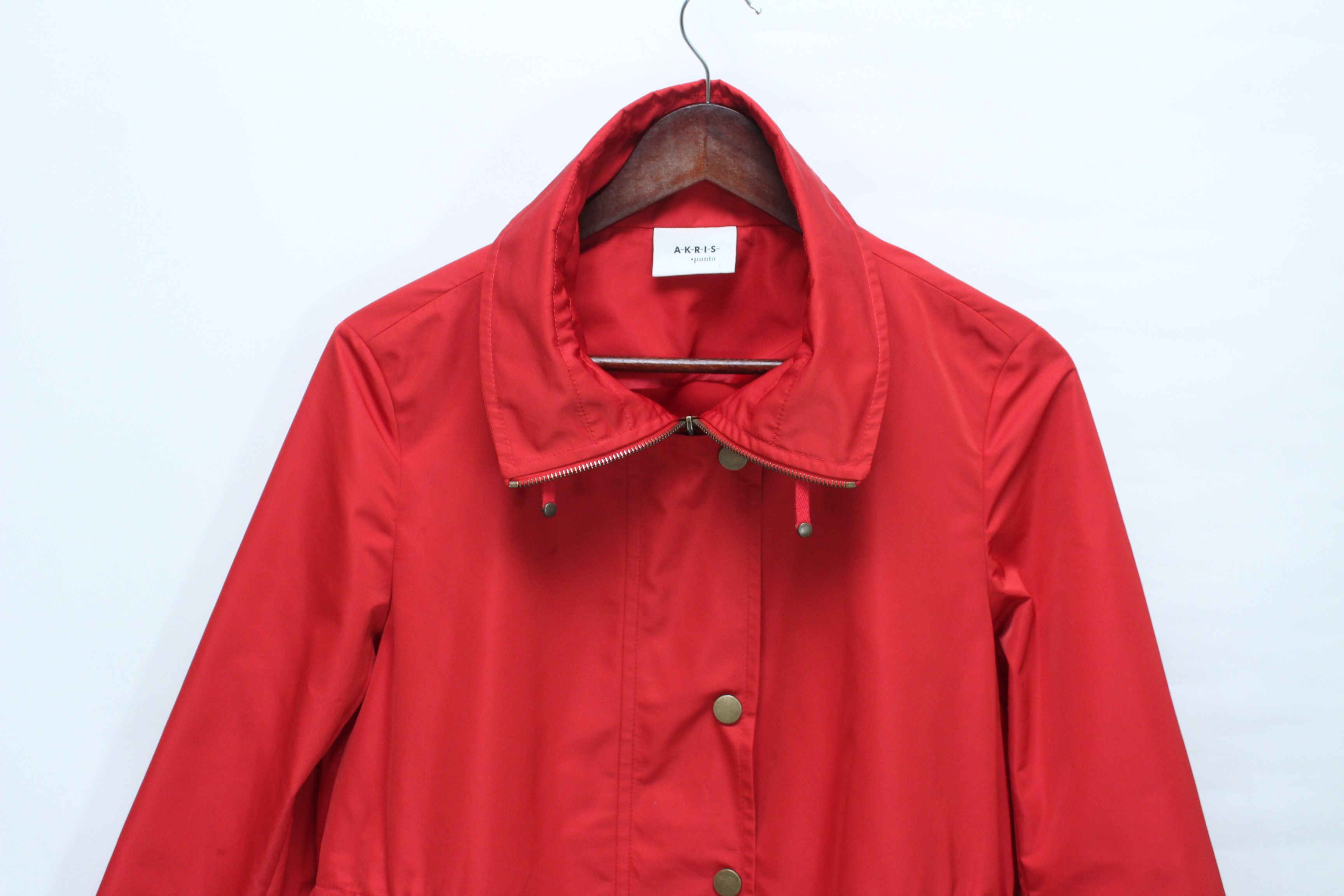 Akris Akris Punto Red Hooded Drawstring Waist Jacket Size US 6 Size M / US 6-8 / IT 42-44 - 2 Thumbnail
