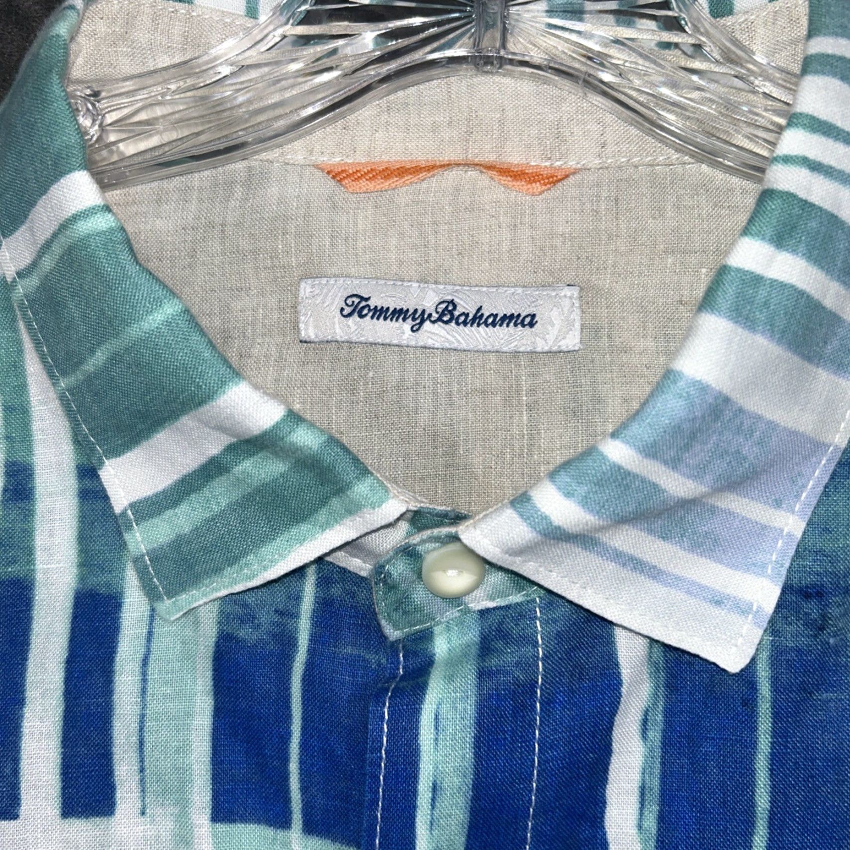 Tommy Bahama Tommy Bahama Mens Button-Up Linen Shirt L Long Sleeve Collared Beach Hawaii Multicolor Casual Size US L / EU 52-54 / 3 - 4 Thumbnail