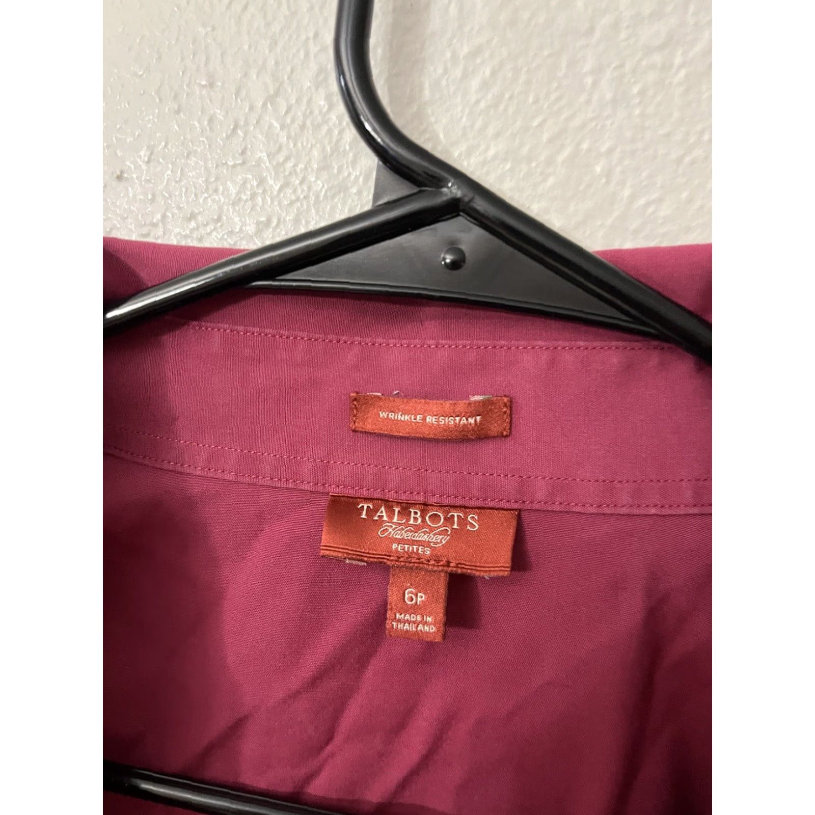 Talbots VINTAGE Talbots Haberdashery Petites Stretch Sateen Pink Button Front Shirt Blouse Sz 6P Size M / US 6-8 / IT 42-44 - 3 Thumbnail
