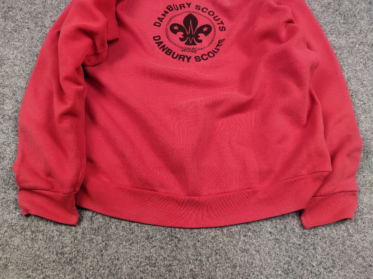 Vintage Vintage 80's Danbury Scouts Logo Red Faded Sweatshirt Size US XL / EU 56 / 4 - 11 Thumbnail