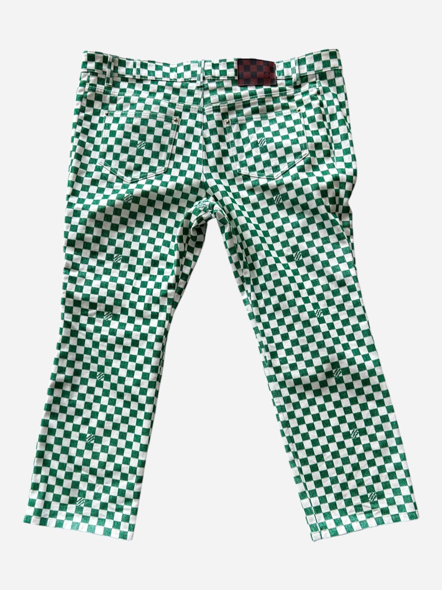 Louis Vuitton Louis Vuitton Green & White Damier Jeans Size US 44 / EU 60 - 2 Thumbnail