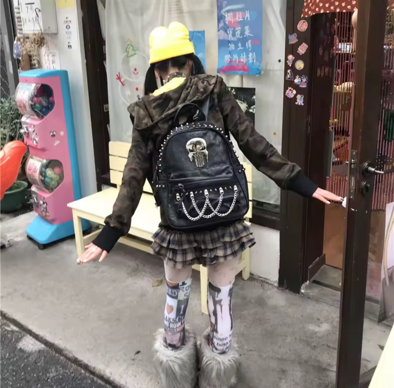 Other Skull Gothic Skeleton Black Unisex Streetwear Backpack Size ONE SIZE - 2 Thumbnail