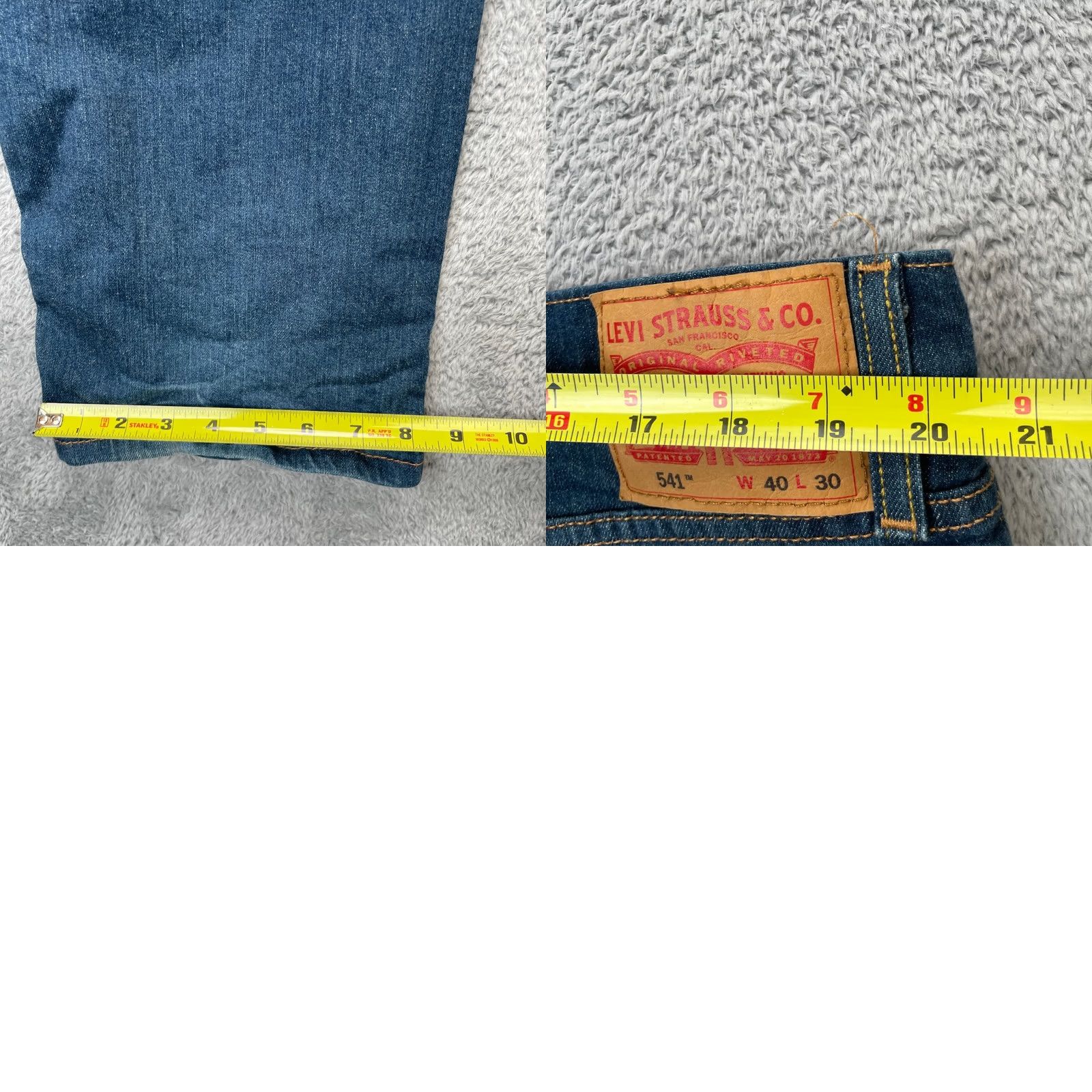 Levi's Mens Levi's 541 Jeans Blue Denim Straight Leg Stretch Cotton Dark Wash 40x30 Size US 40 / EU 56 - 8 Thumbnail
