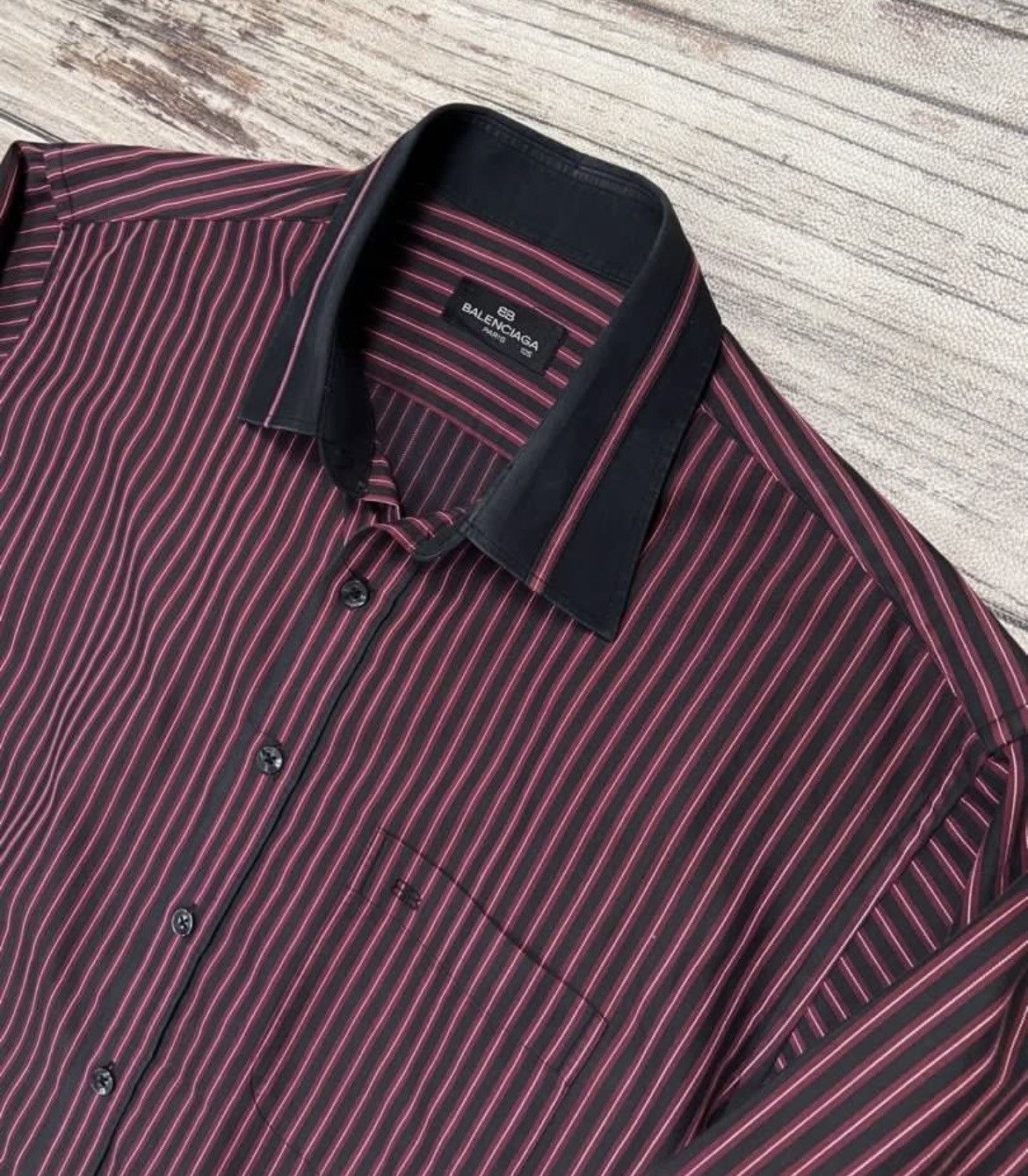 Balenciaga × Designer Vintage Balenciaga Striped Shirt Size US L / EU 52-54 / 3 - 2 Thumbnail
