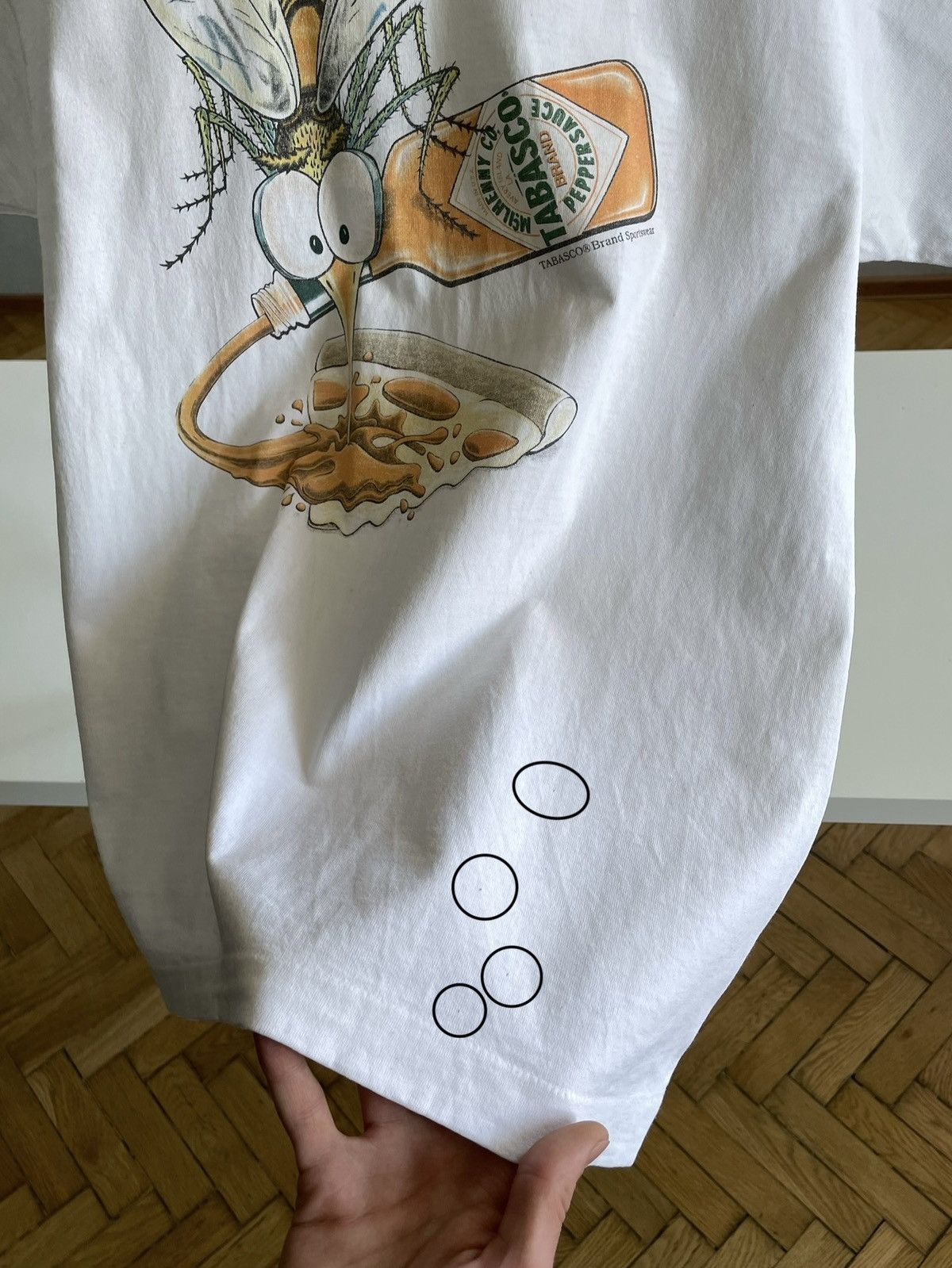 Tabasco 1998 Tabasco: Superbowl Ad Promo T-Shirt w/ A Mosquito Size US L / EU 52-54 / 3 - 10 Thumbnail