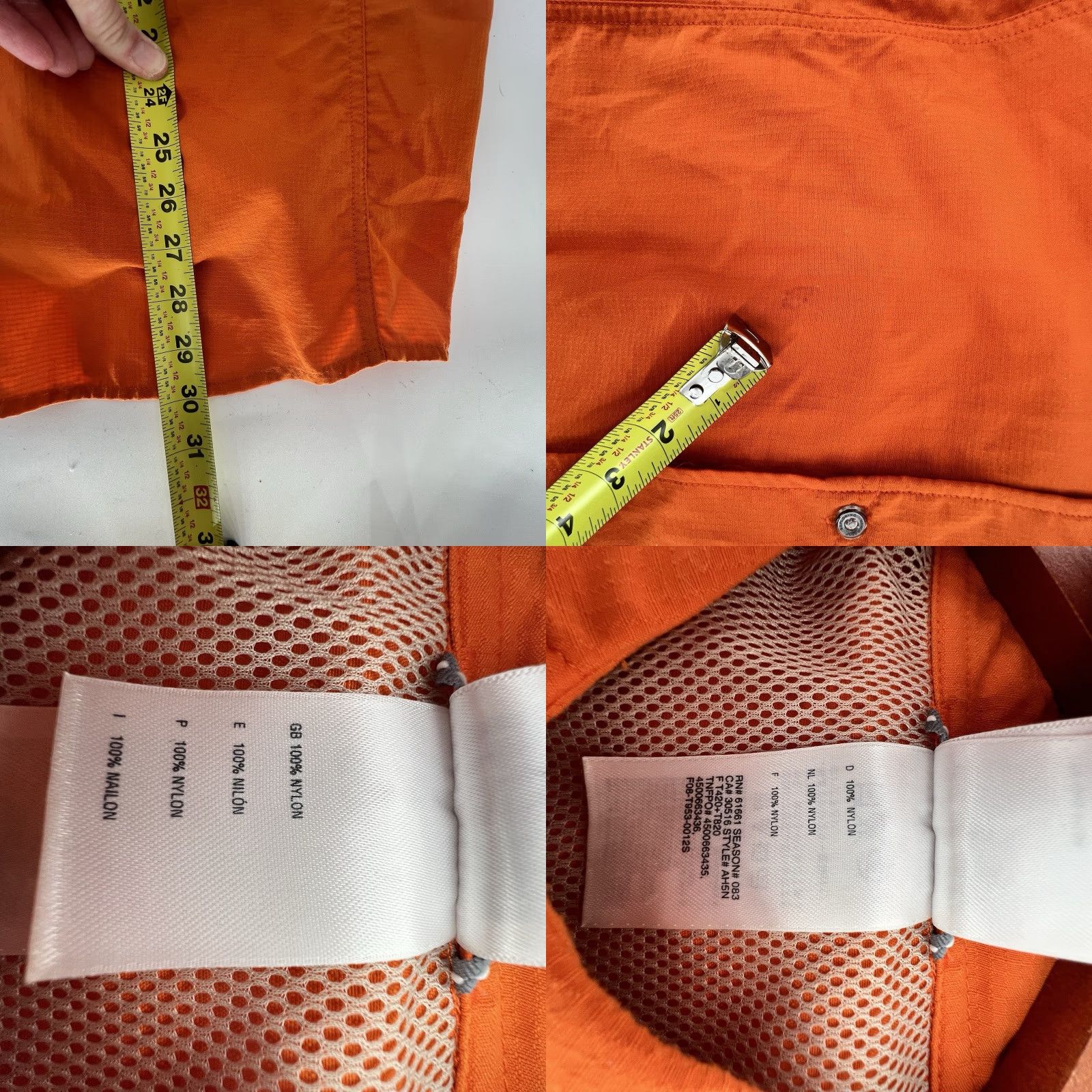 The North Face VINTAGE not applicable here; The North Face Mens Button-Up Shirt Outdoor Hiking L Nylon Orange Size US L / EU 52-54 / 3 - 8 Thumbnail