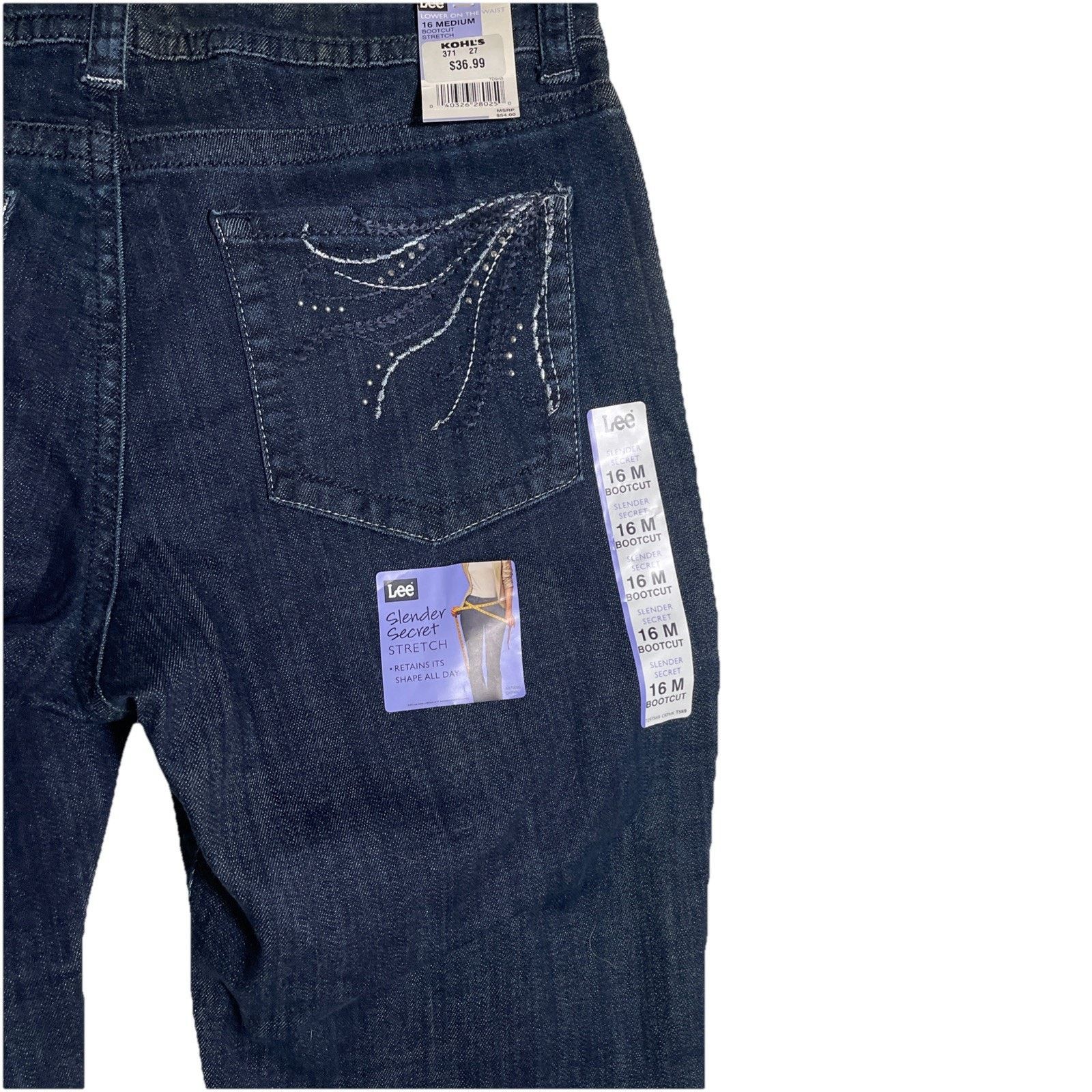 Lee Lee Horizon Women’s Slender Secret Denim Jeans 16M NWT Size 38" / US 16 / IT 52 - 8 Thumbnail