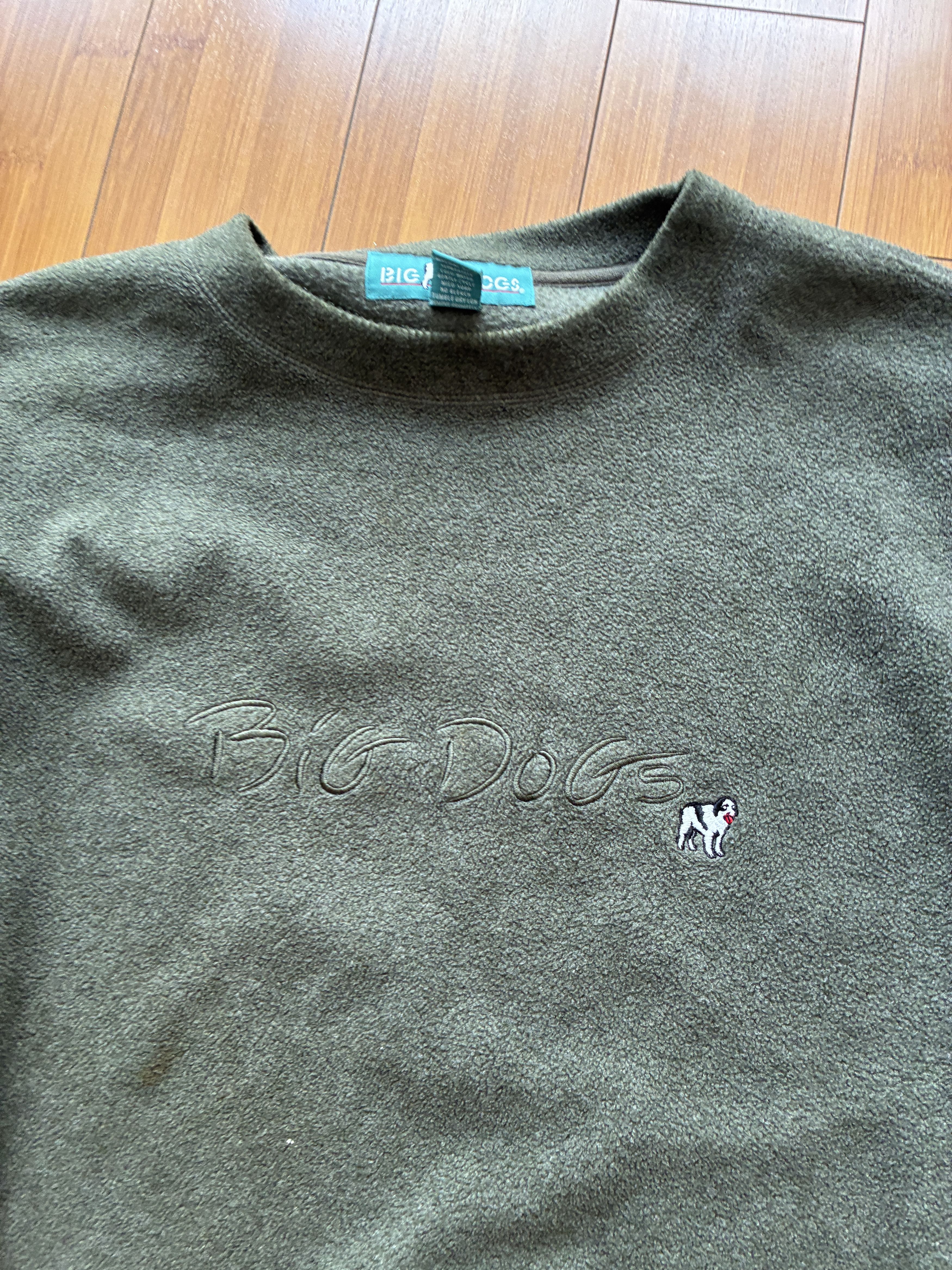 Big Dogs Vintage Olive Green Big Dogs Fleece Sweatshirt - Men's XL 1X Size US XL / EU 56 / 4 - 2 Thumbnail