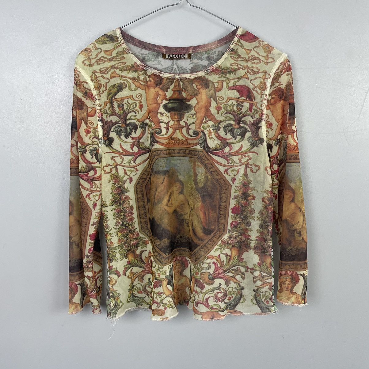 Agolde × Hysteric Glamour Agolde Long Sleeve Angel Renesance Mesh Top y2k Size L / US 10 / IT 46 - 1 Thumbnail