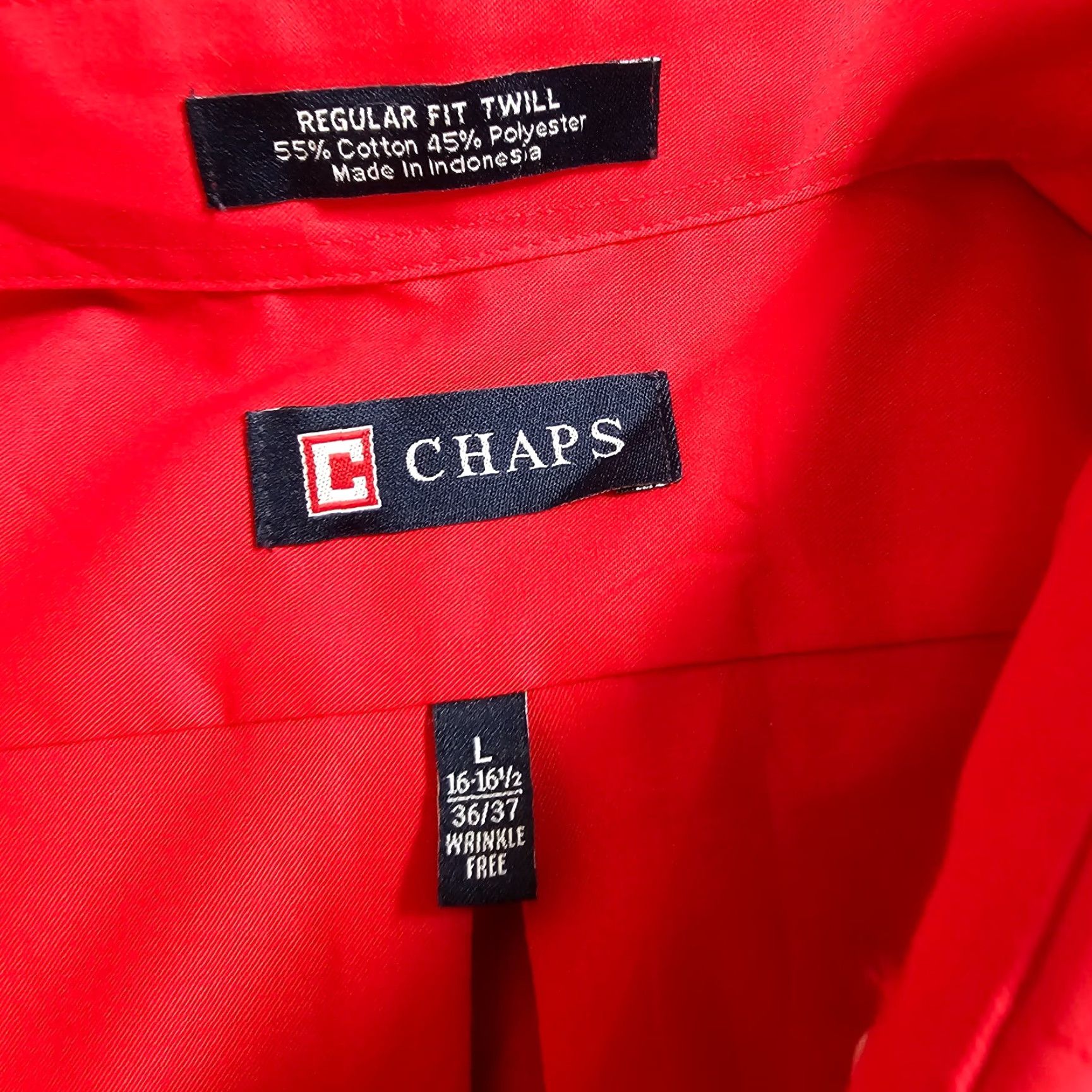 Chaps Chaps Wrinkle Free Twill Mens Shirt Size Large Classic Fit Solid Red Button Down Size US L / EU 52-54 / 3 - 2 Thumbnail