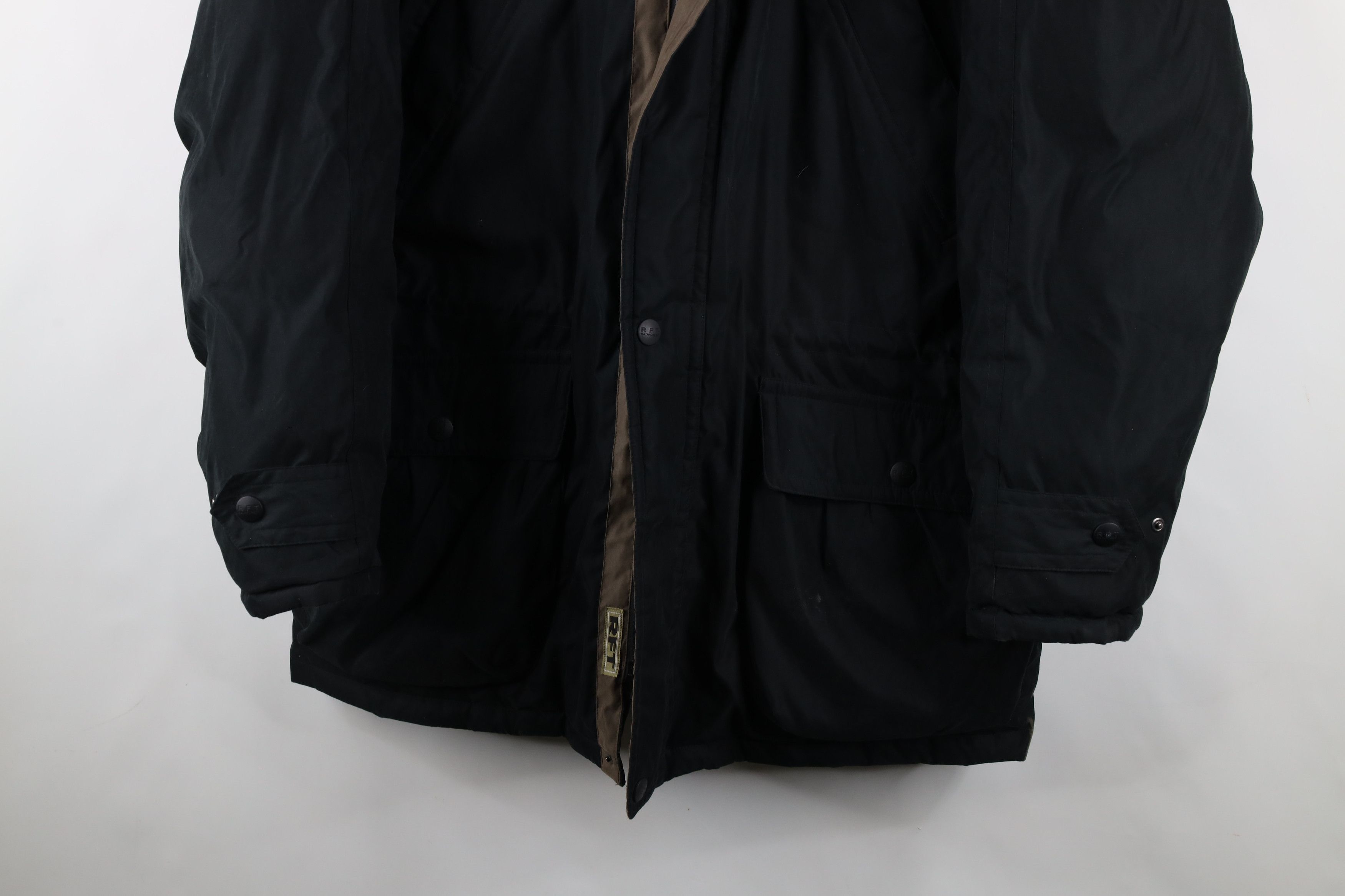 Vintage Vintage 90s Streetwear Duck Down Hooded Puffer Jacket Black Size US XL / EU 56 / 4 - 3 Thumbnail