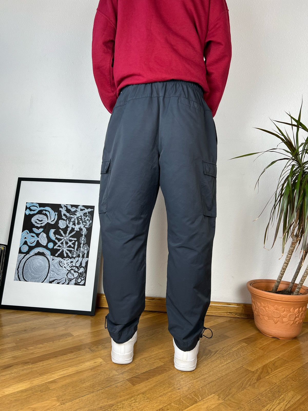 Nike nylon track pants black vintage drill Y2K parachute