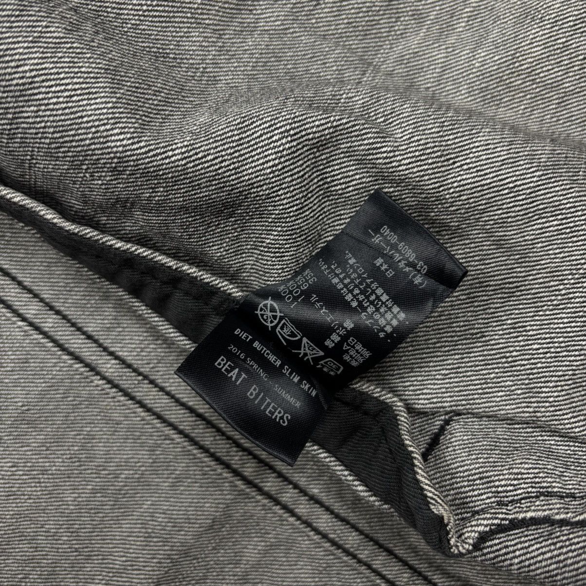 Diet Butcher Slim Skin 2000s DBSS - Colarless Vkei Style Denim Jacket Size US M / EU 48-50 / 2 - 10 Thumbnail