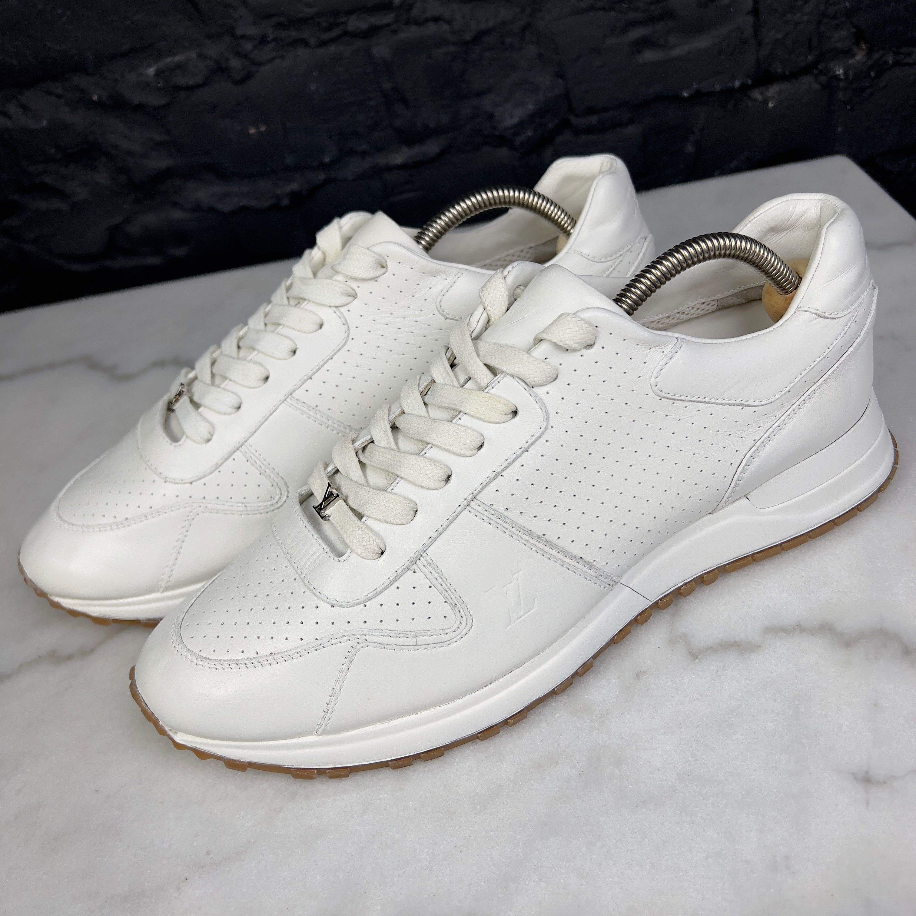 Louis Vuitton Monogram Canvas Suede Run Away Sneakers - Size 7.5