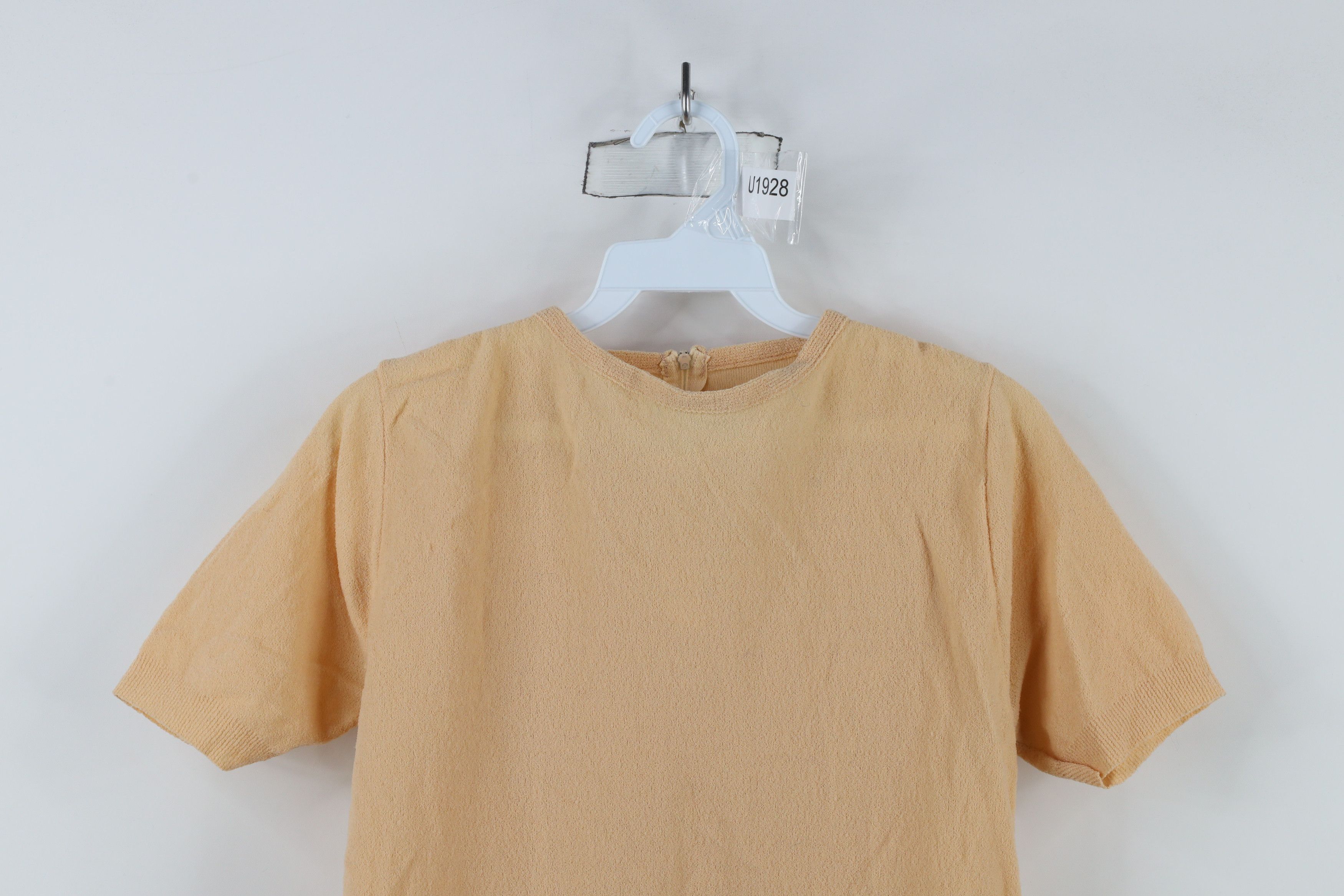 Vintage Vintage 70s Ban Lon Knit Back Zip Short Sleeve T-Shirt Beige Size XS / US 0-2 / IT 36-38 - 2 Thumbnail