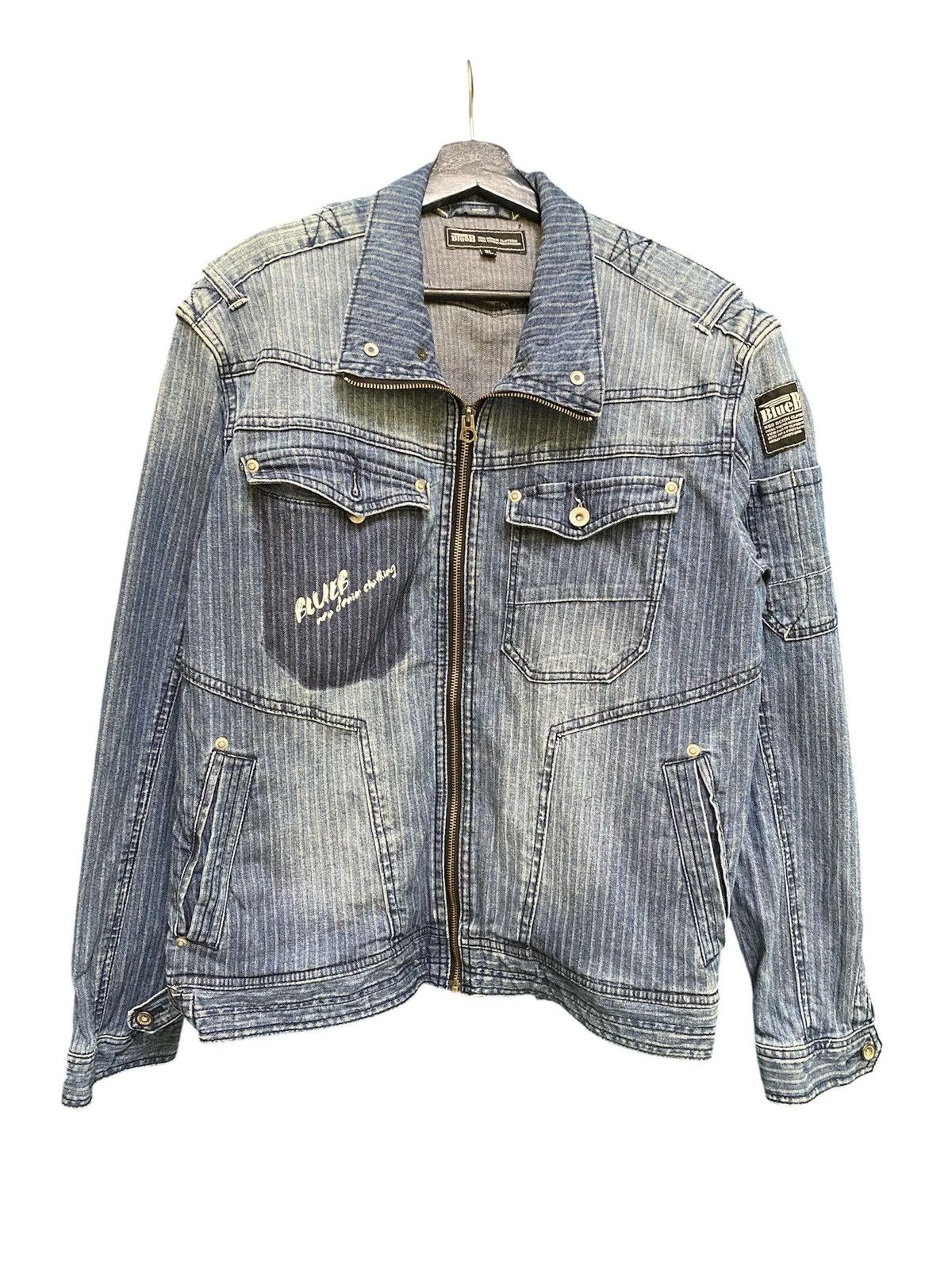 Other VINTAGE BLUE B DENIM WORKER JACKET Size US L / EU 52-54 / 3 - 1 Thumbnail