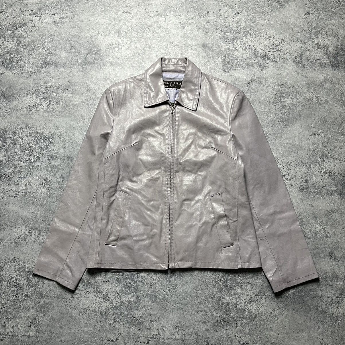 Vera Pelle Vintage Vera Pelle Leather Biker Jacket Designer Y2K Italy Size M / US 6-8 / IT 42-44 - 1 Thumbnail