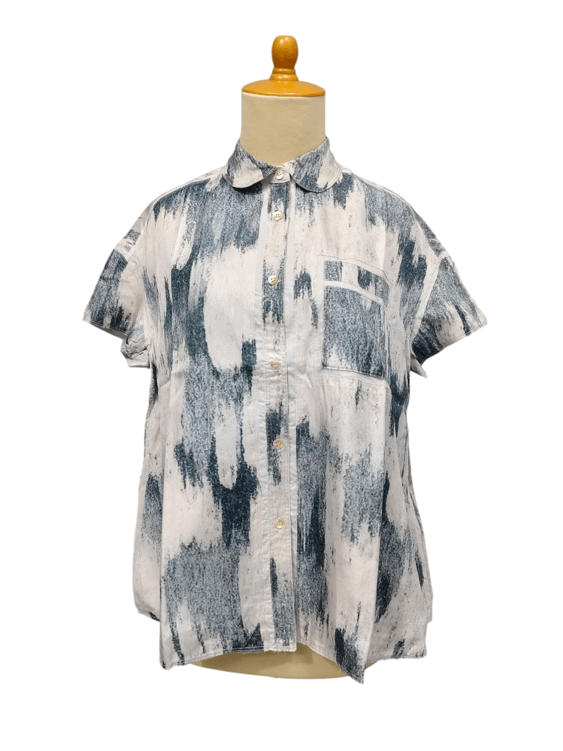 Acne Studios SS14 Acne Studios- Abstract Rogue Silk Patch Panel Shirt Size M / US 6-8 / IT 42-44 - 1 Thumbnail