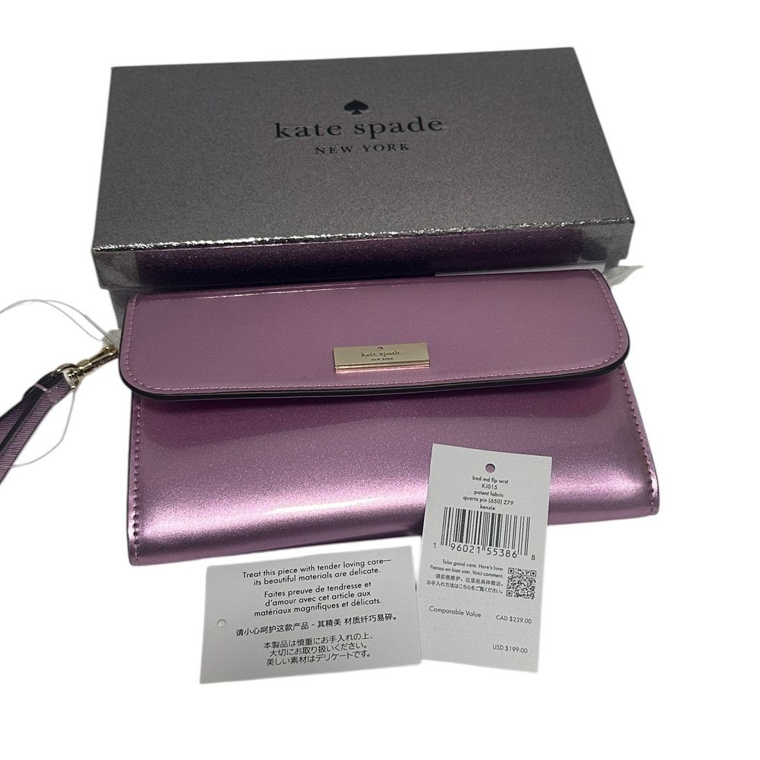 Kate Spade Kate Spade Kenzie Boxed Medium Flap Wristlet in Quartz Pink Size ONE SIZE - 9 Thumbnail
