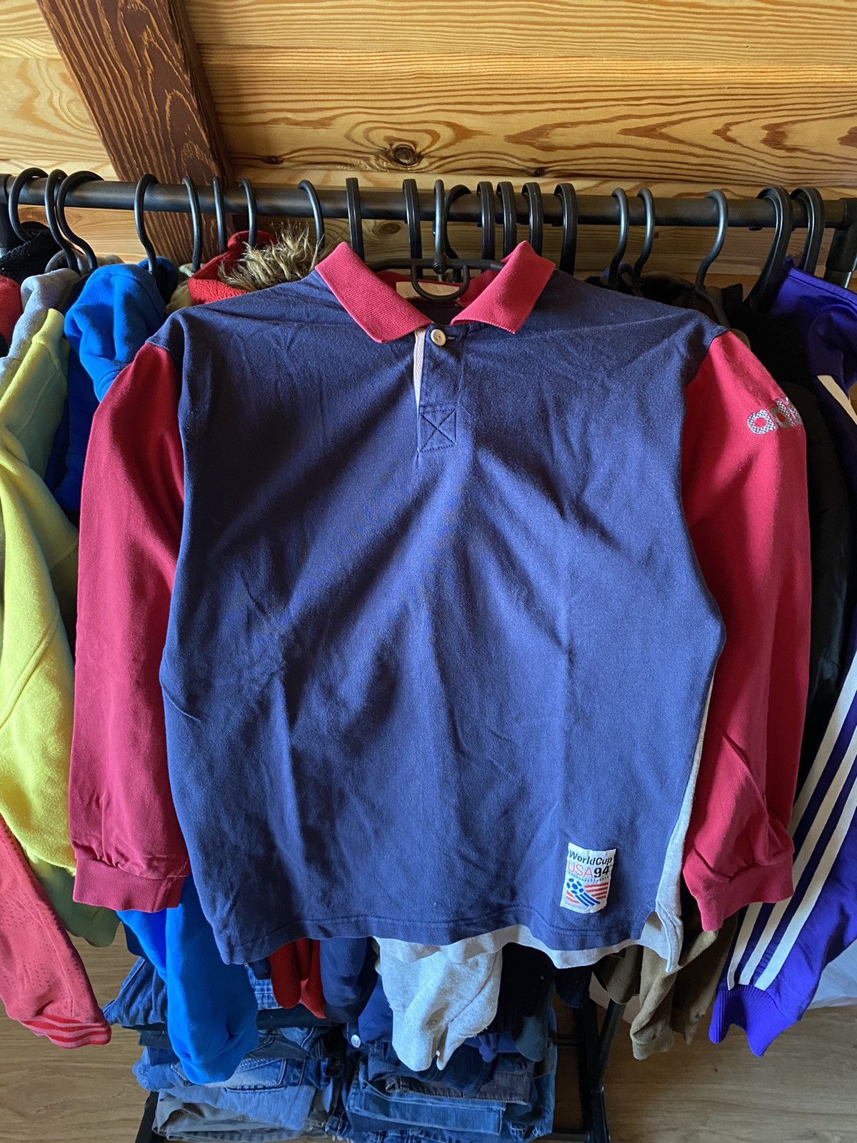Adidas Vintage Adidas 1994 WorldCupUsa 94 LongSleeve Regby Rare SzS Size US S / EU 44-46 / 1 - 4 Thumbnail