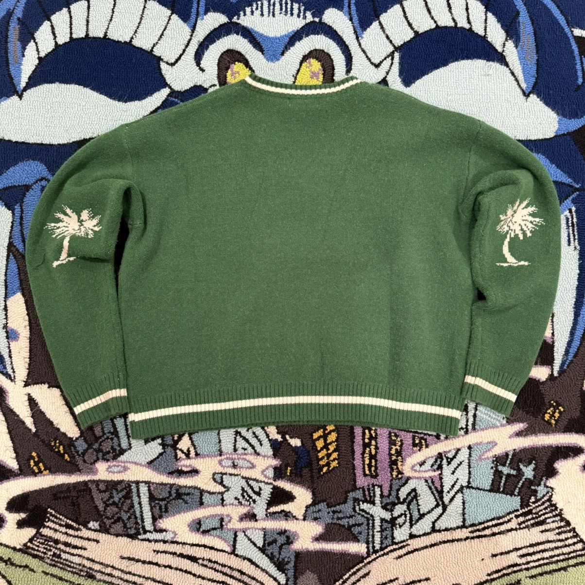 Other HEAVEN CAN WAIT - Skull & Crossbones V-neck Sweater Size US M / EU 48-50 / 2 - 4 Thumbnail