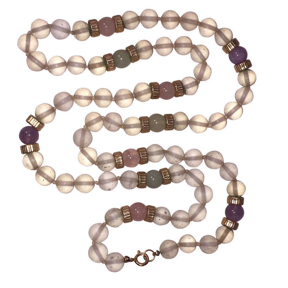 Designer Camphor Glass Gemstone Bead Necklace Size ONE SIZE - 4 Thumbnail