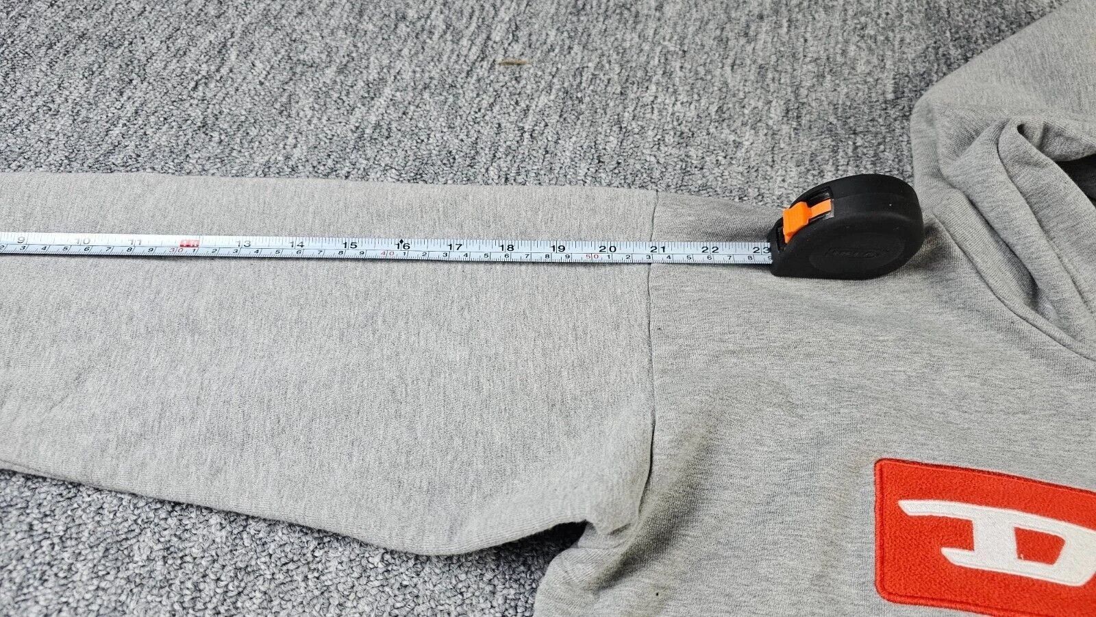 Diesel Diesel S-Ginn Denim Division Spellout Logo Hoodie Gray Men M Size US M / EU 48-50 / 2 - 12 Thumbnail