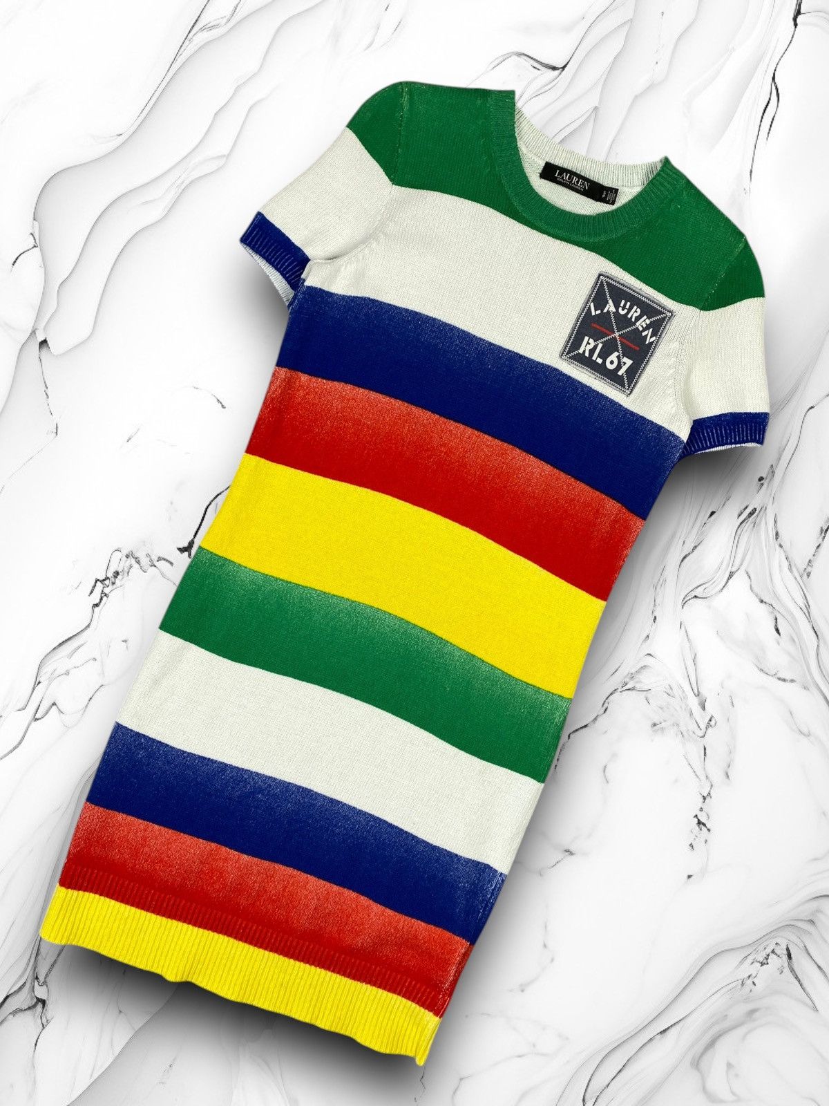 Polo Ralph Lauren × Ralph Lauren Polo Ralph Lauren Striped Multicolor Knit Dress Short Sleeve Size S / US 4 / IT 40 - 1 Thumbnail